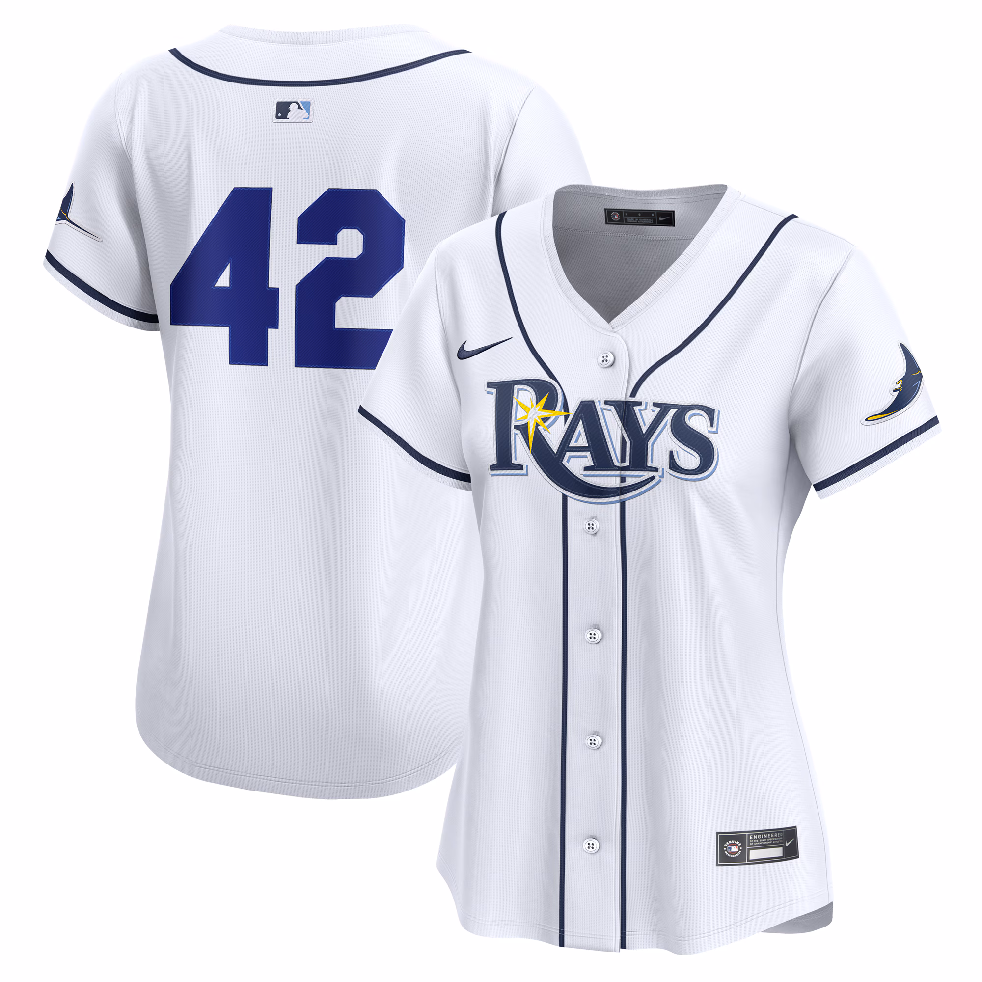Women's Tampa Bay Rays Nike White Home 2025 Jackie Robinson Day Limited Jersey