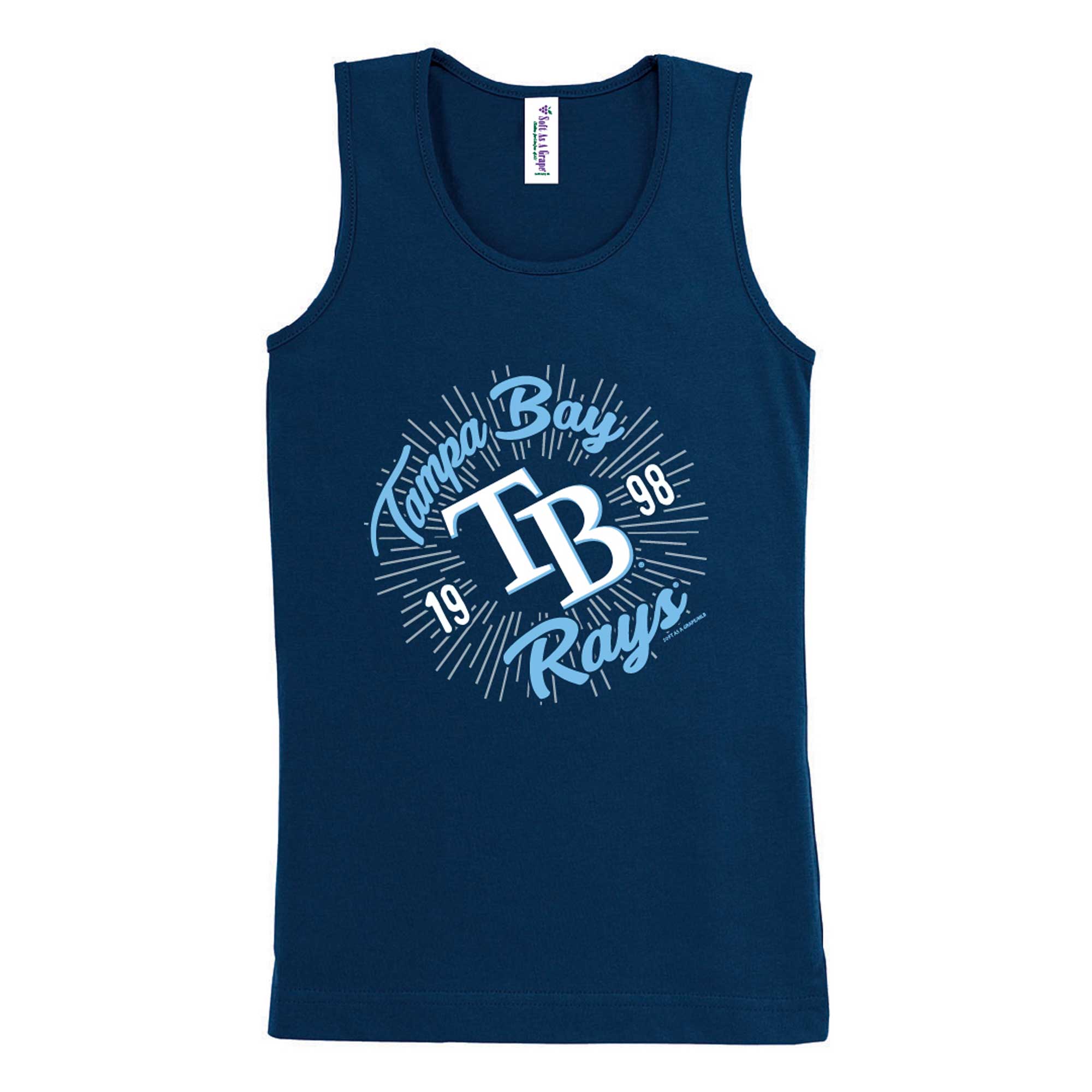 Girls Youth Tampa Bay Rays Soft as a Grape Navy Tank Top