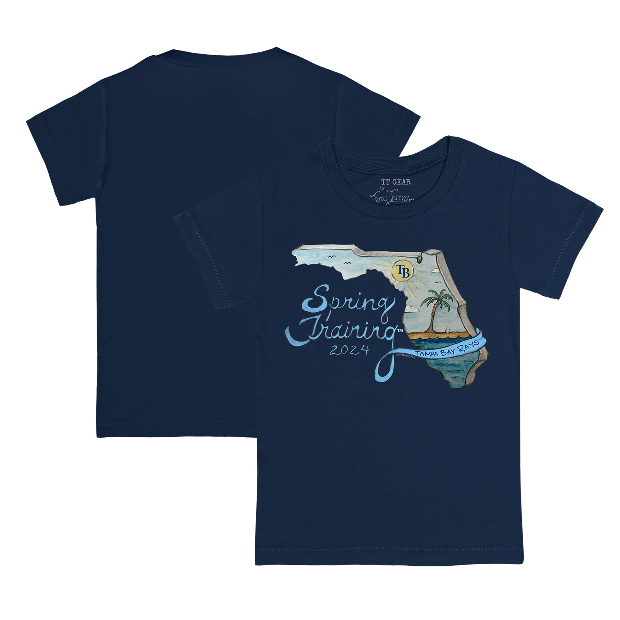Infant Tampa Bay Rays Tiny Turnip Navy 2024 Spring Training Grapefruit League T-Shirt