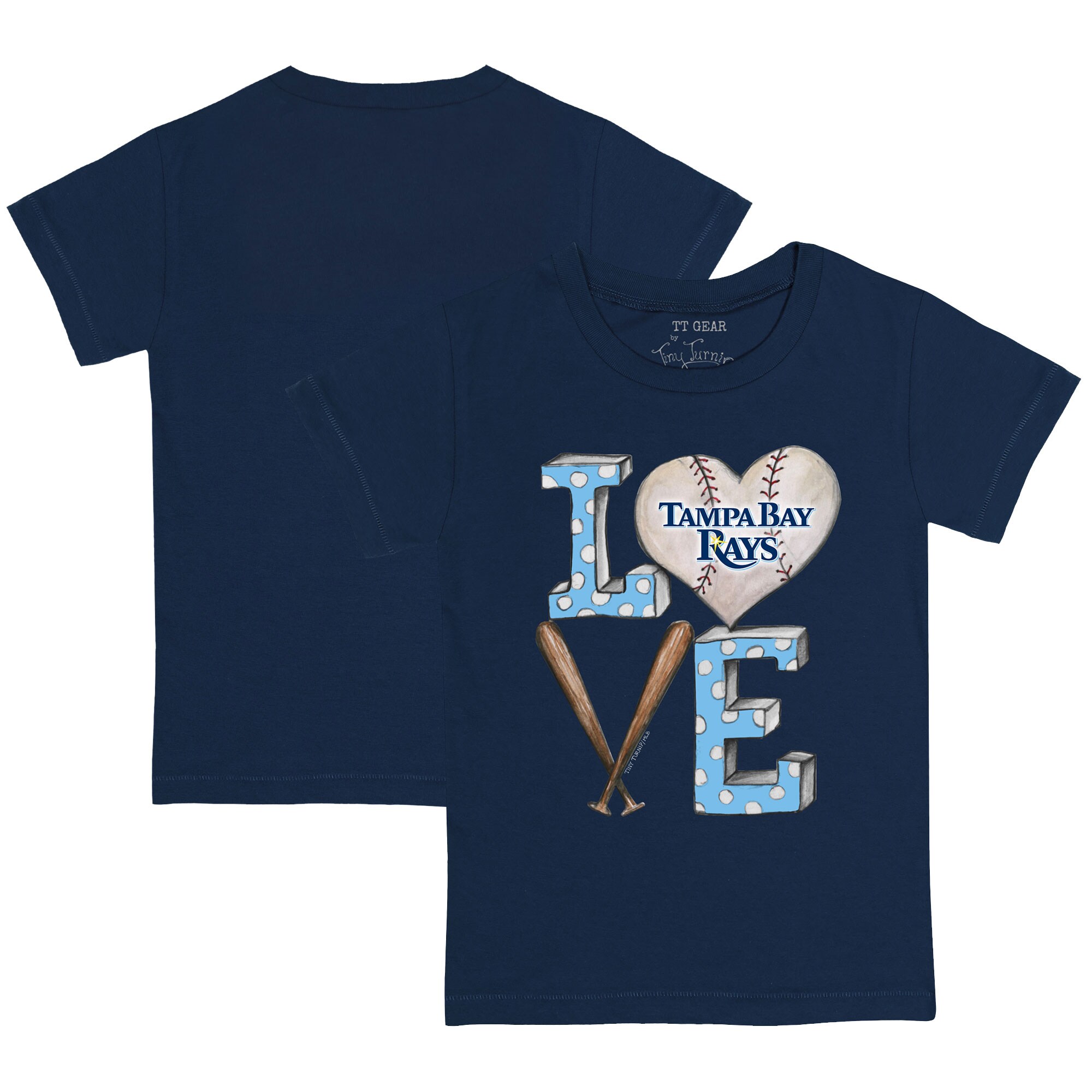 Infant Tampa Bay Rays Tiny Turnip Navy Baseball Love T-Shirt