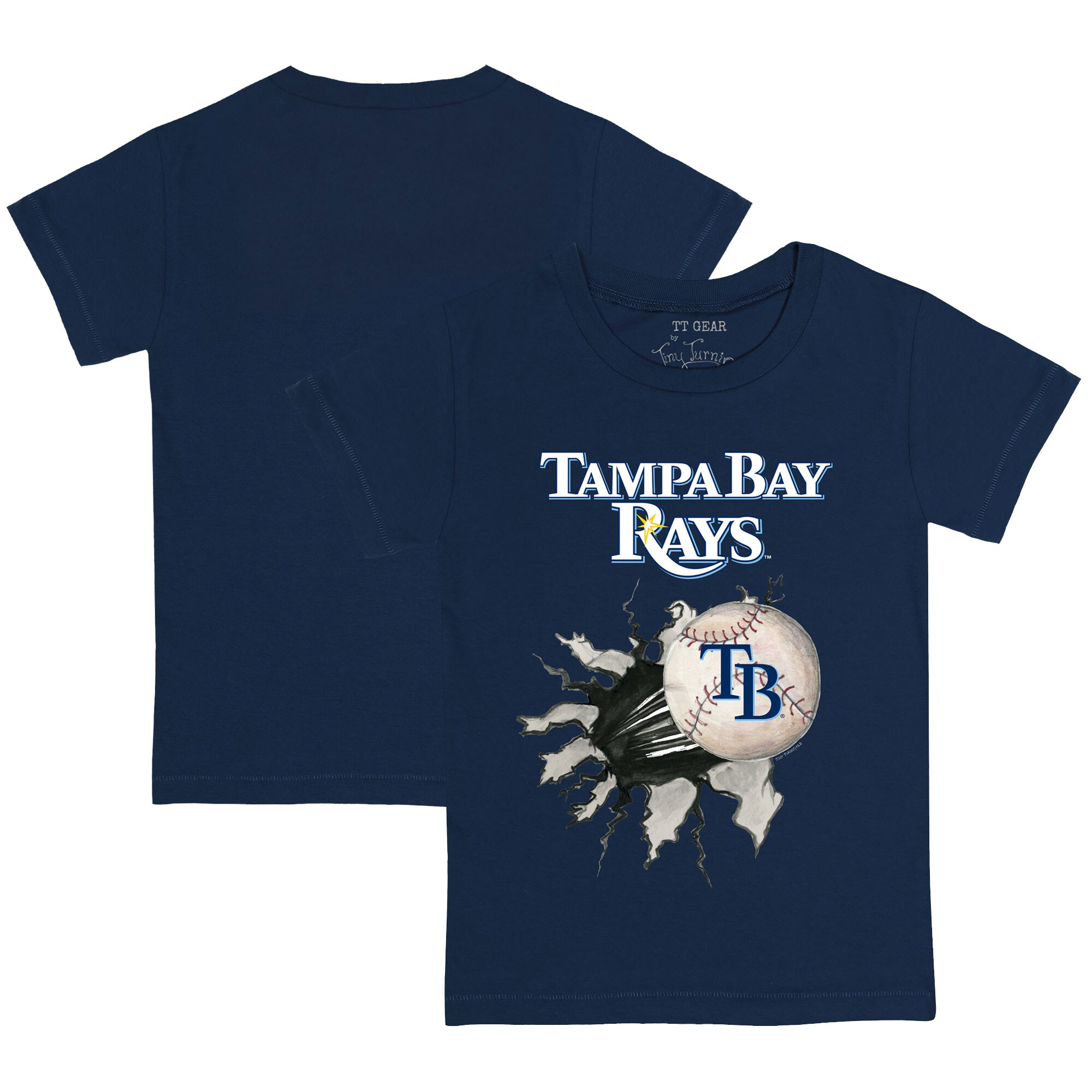 Infant Tampa Bay Rays Tiny Turnip Navy Baseball Tear T-Shirt