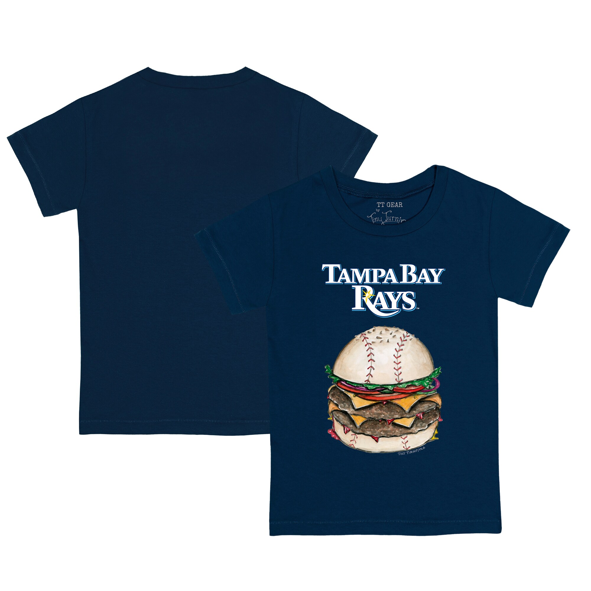 Infant Tampa Bay Rays Tiny Turnip Navy Burger T-Shirt