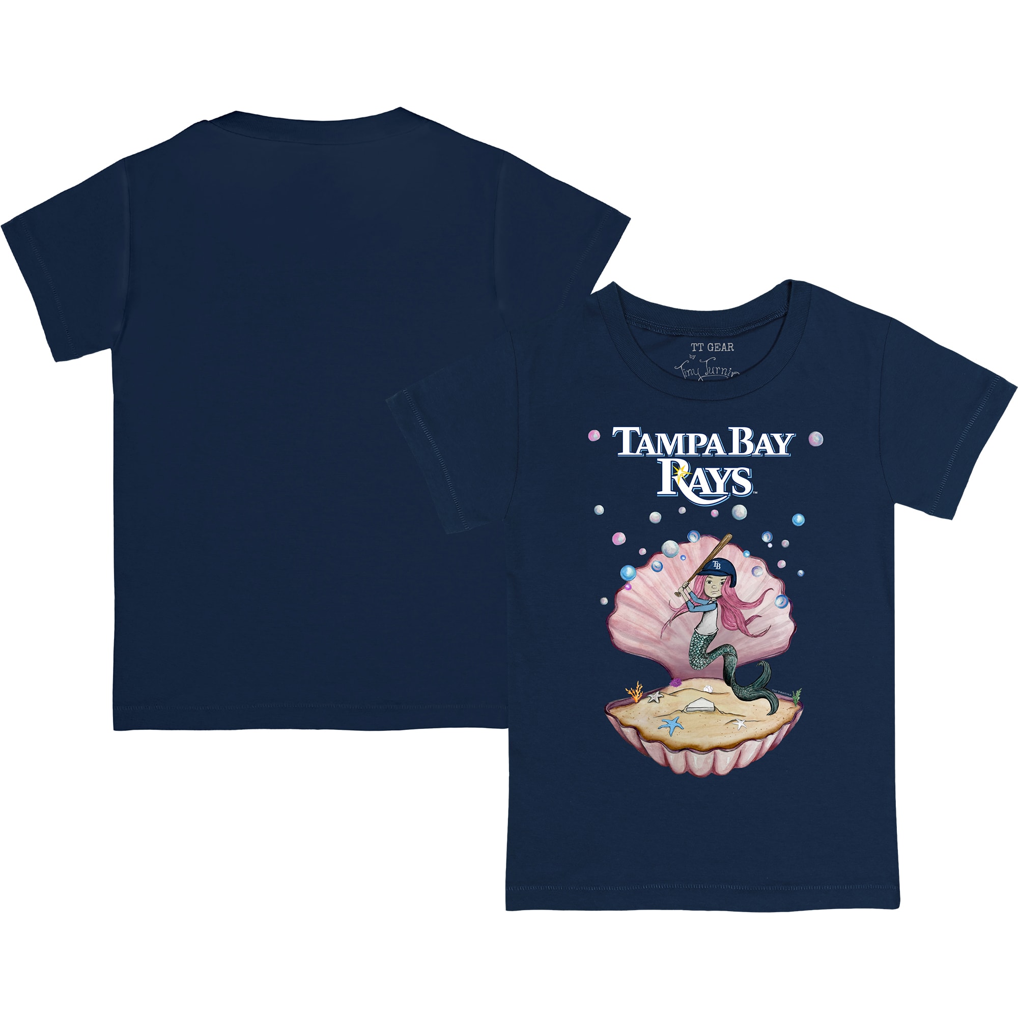 Infant Tampa Bay Rays Tiny Turnip Navy Mermaid T-Shirt