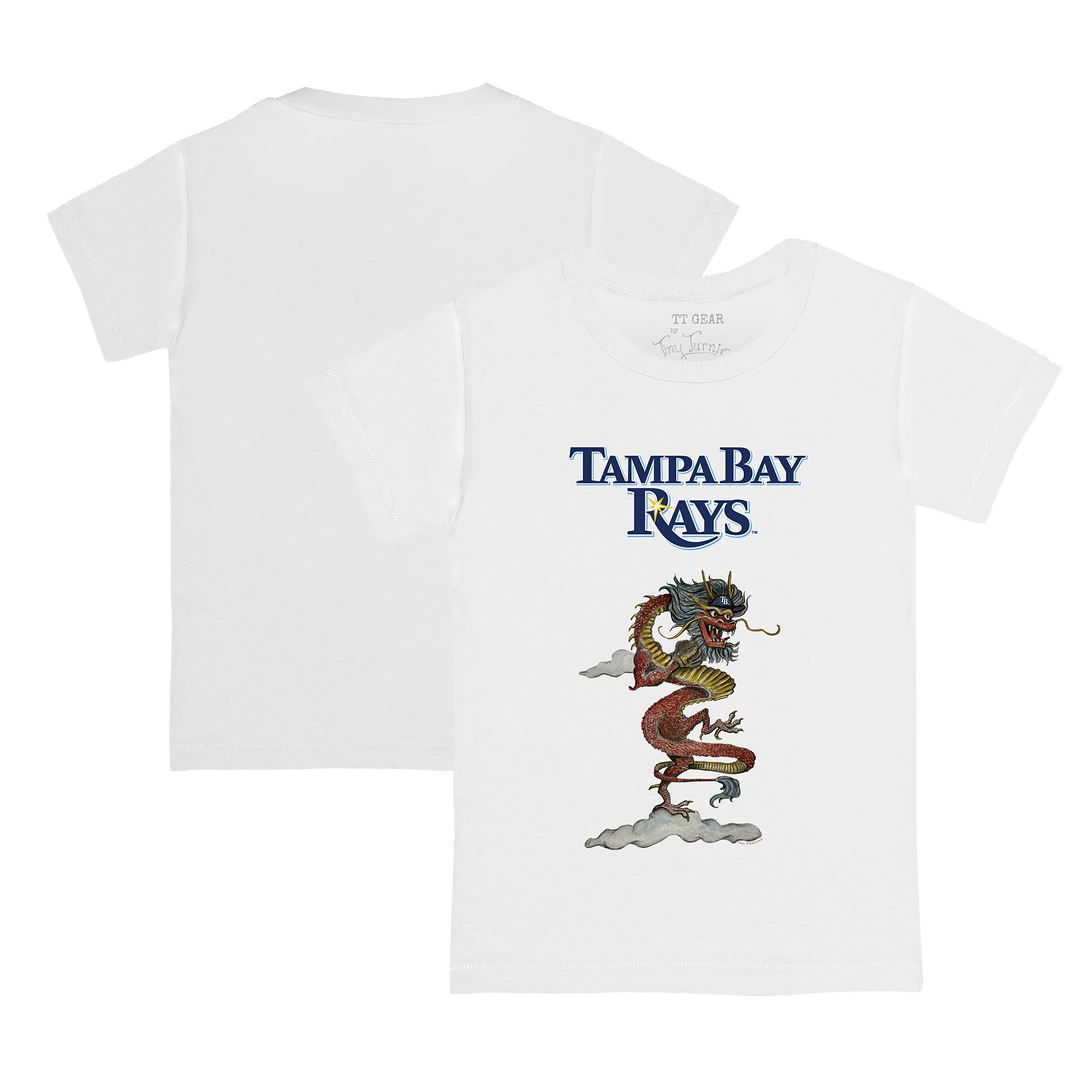Infant Tampa Bay Rays Tiny Turnip White 2024 Year of the Dragon T-Shirt
