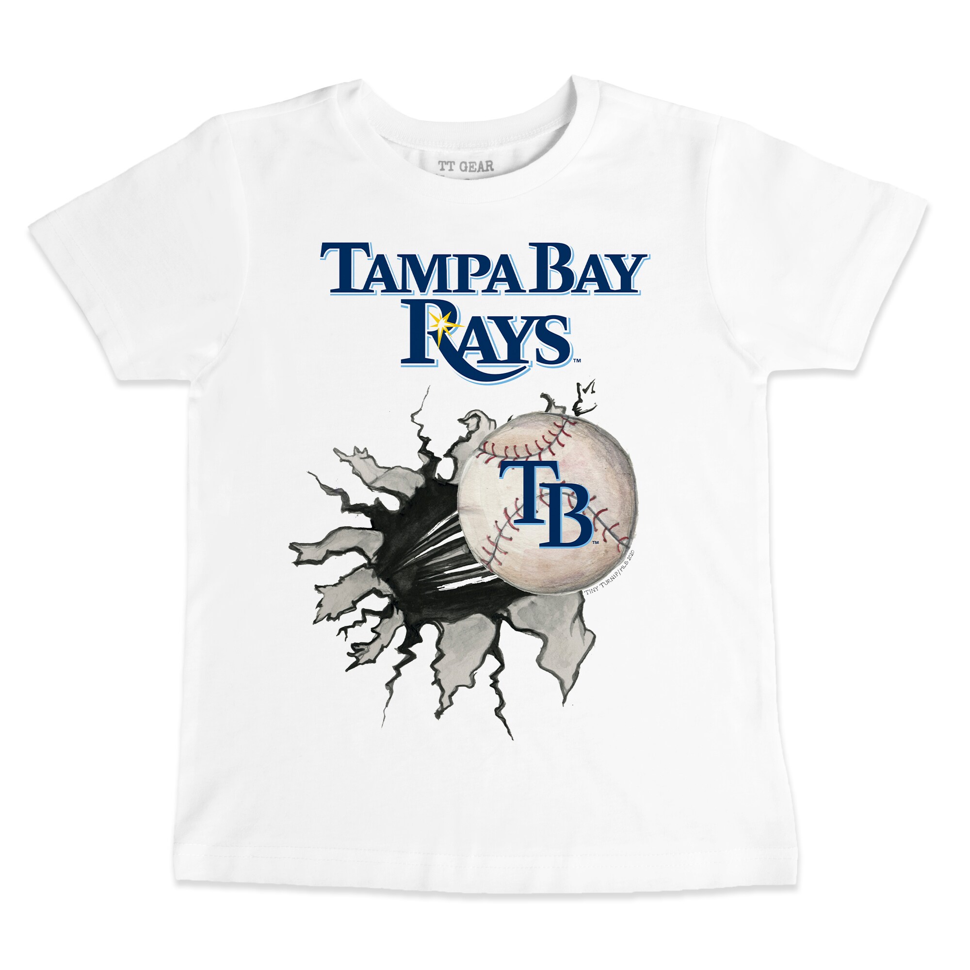 Infant Tampa Bay Rays Tiny Turnip White Baseball Tear T-Shirt