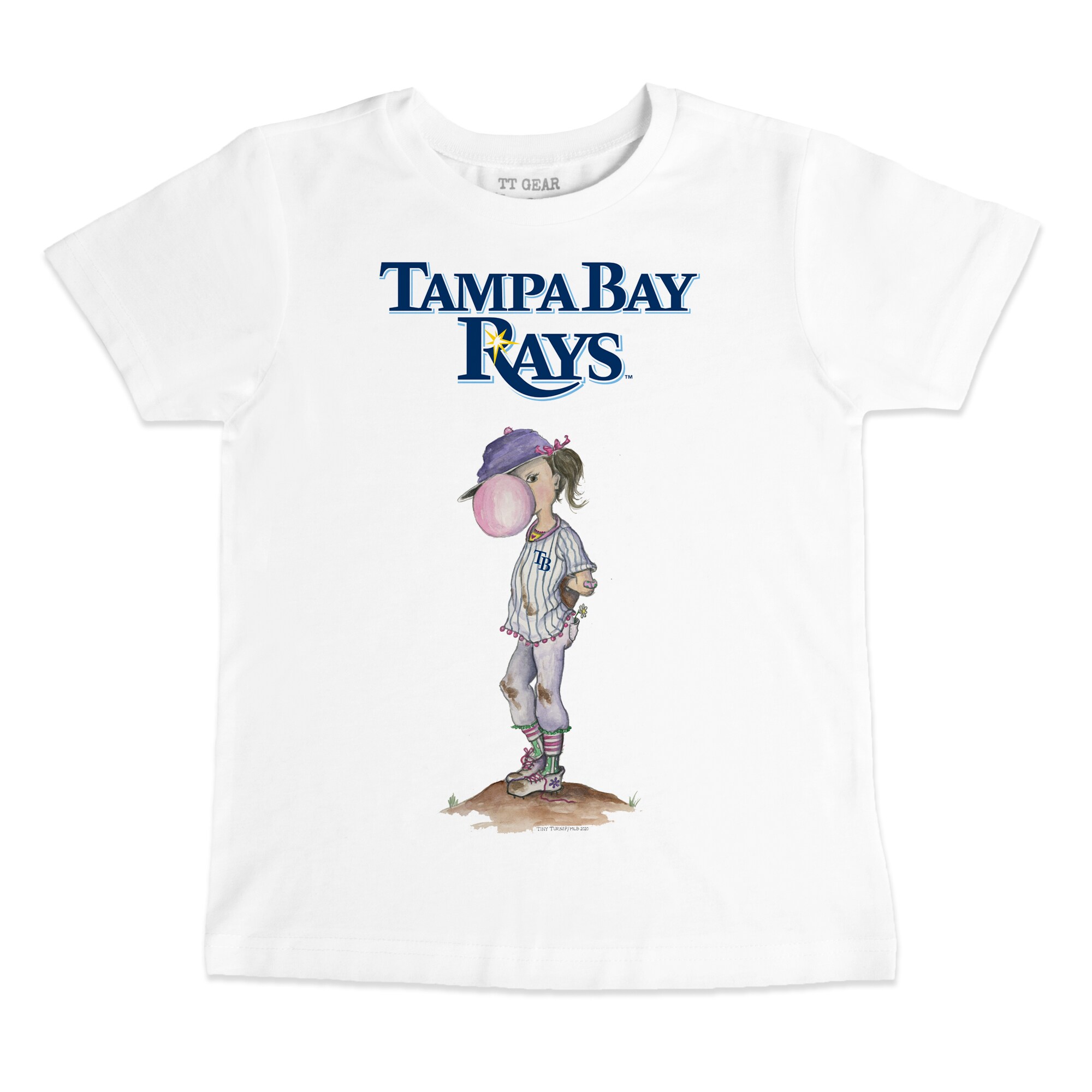 Infant Tampa Bay Rays Tiny Turnip White Bubbles T-Shirt
