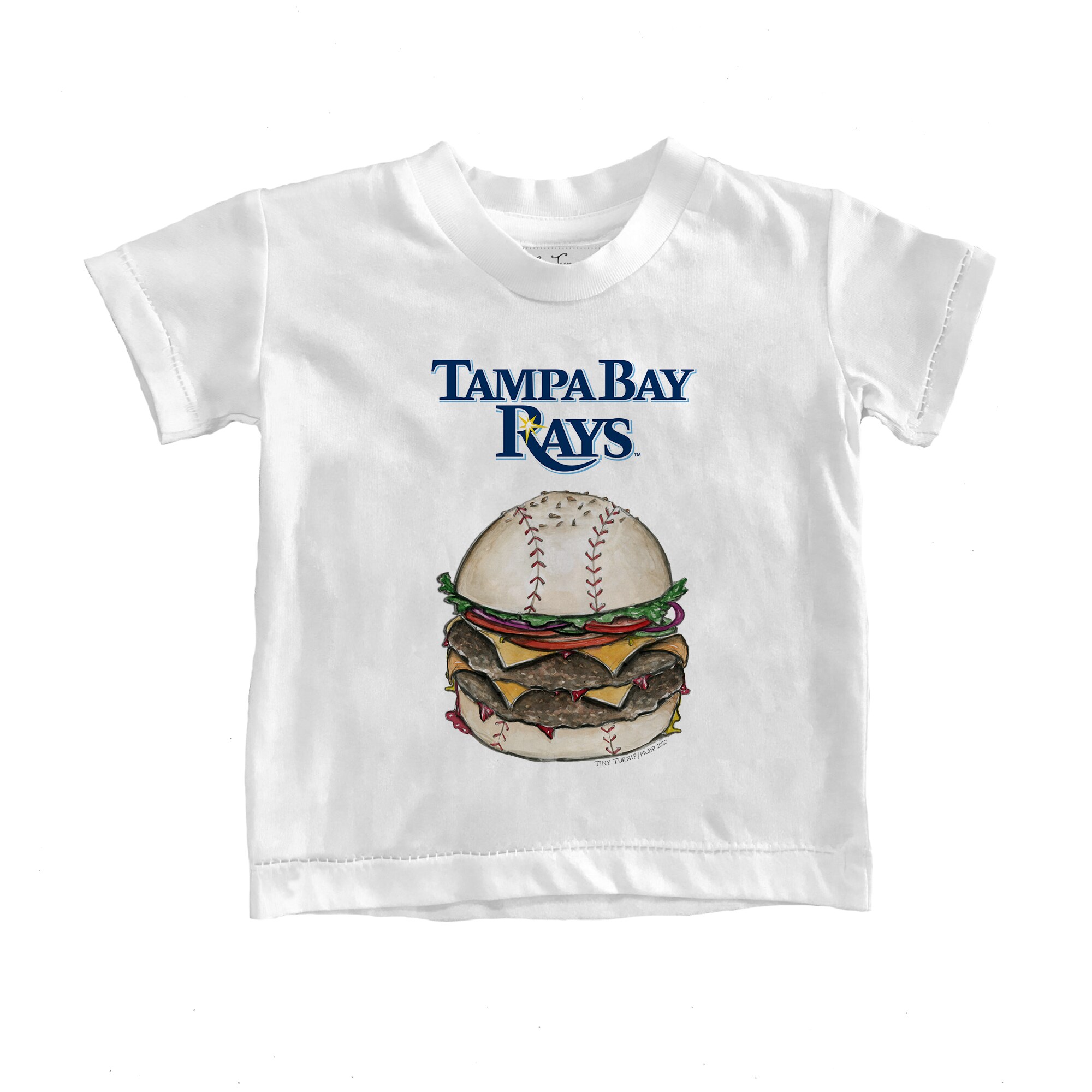 Infant Tampa Bay Rays Tiny Turnip White Burger T-Shirt