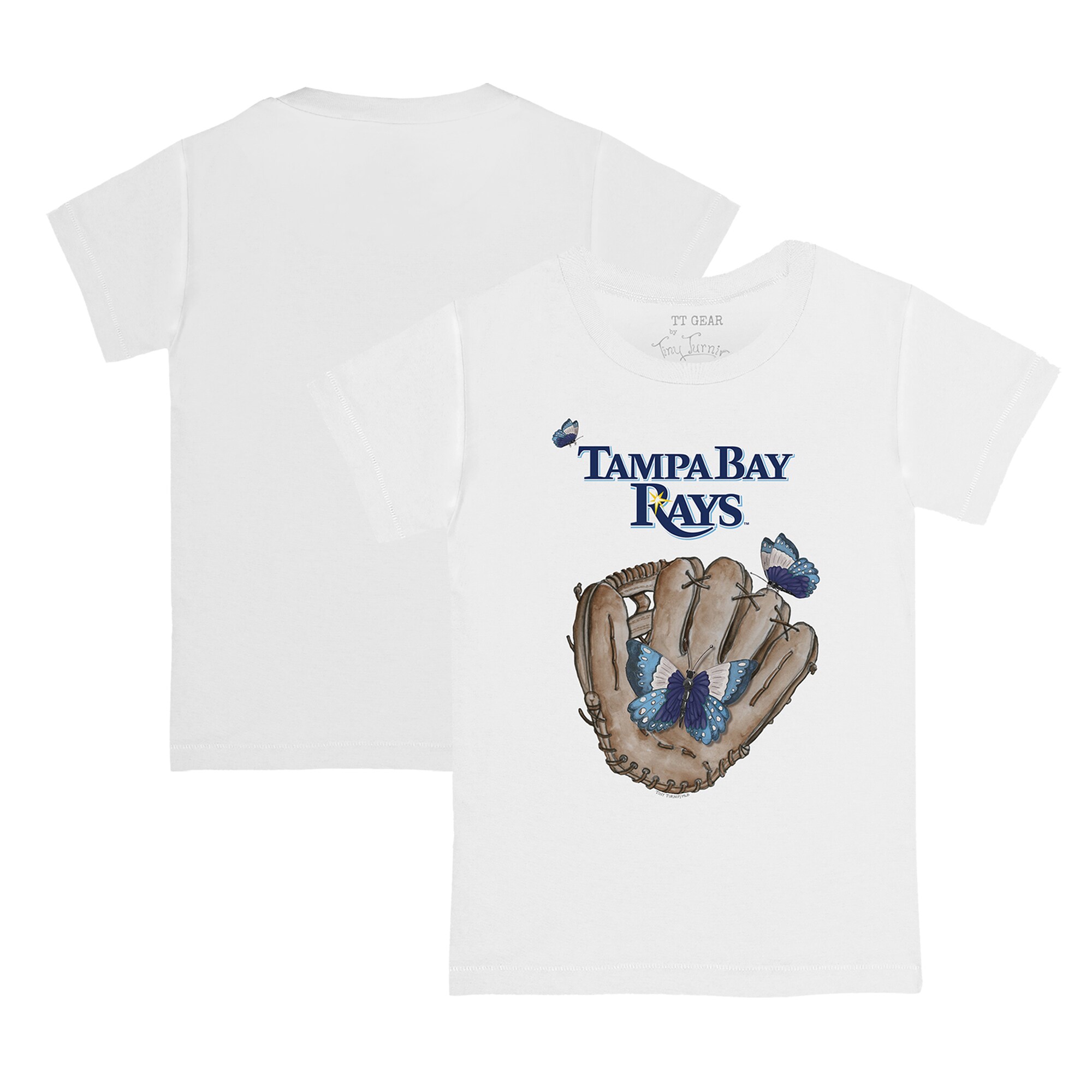 Infant Tampa Bay Rays Tiny Turnip White Butterfly Glove T-Shirt