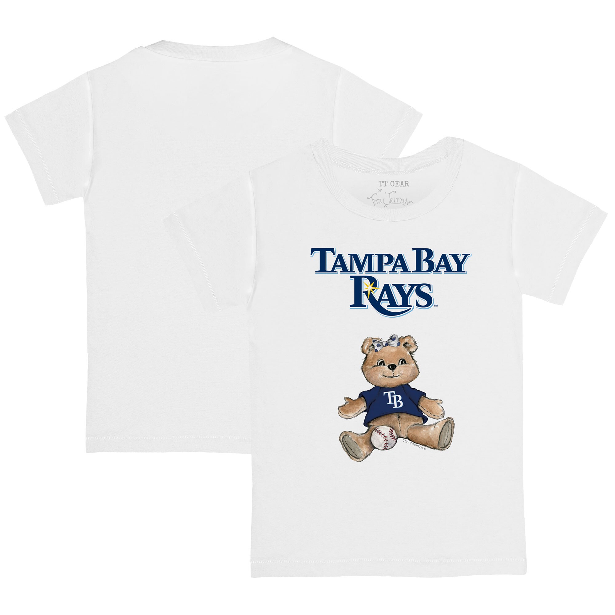 Infant Tampa Bay Rays Tiny Turnip White Girl Teddy T-Shirt