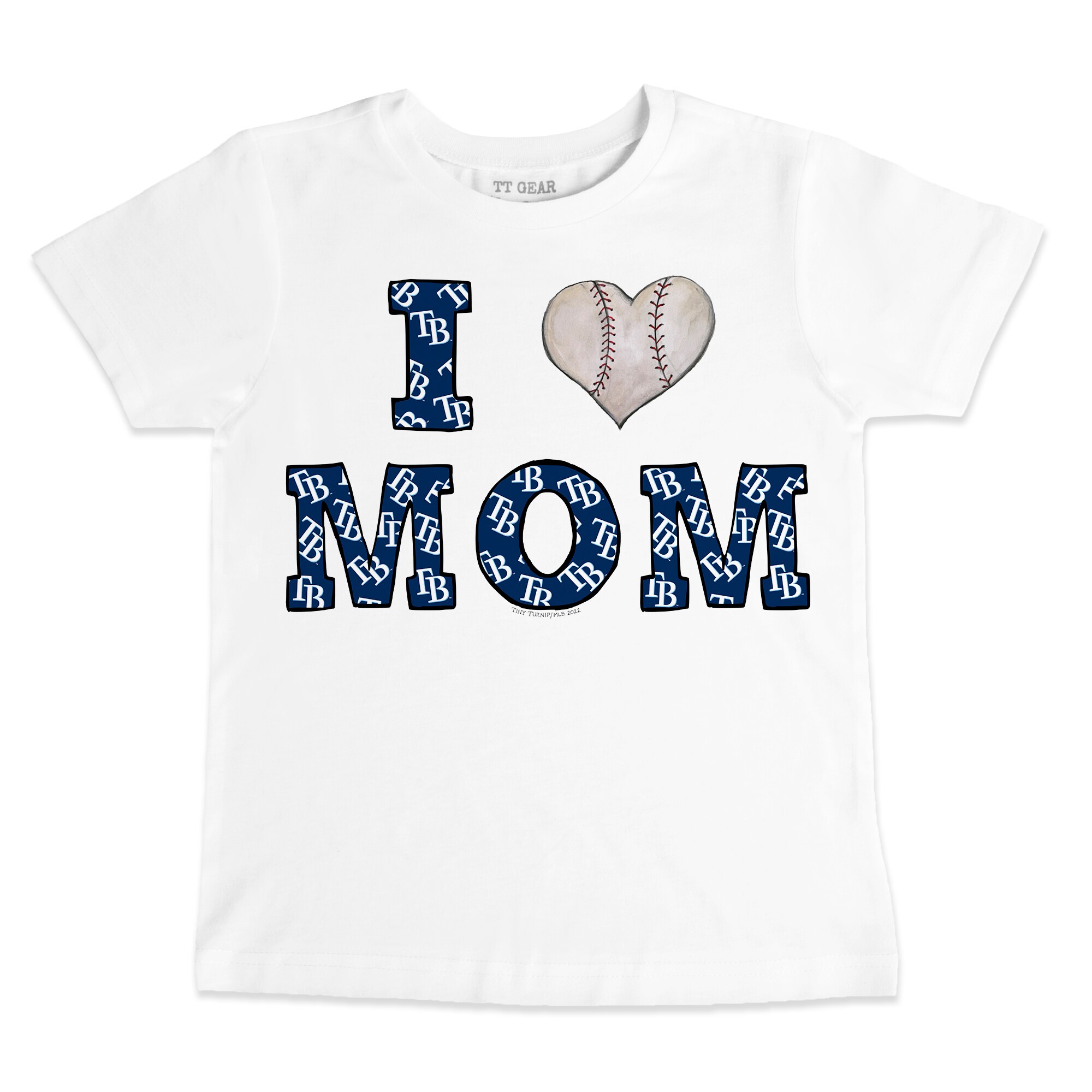Infant Tampa Bay Rays Tiny Turnip White Heart Mom T-Shirt