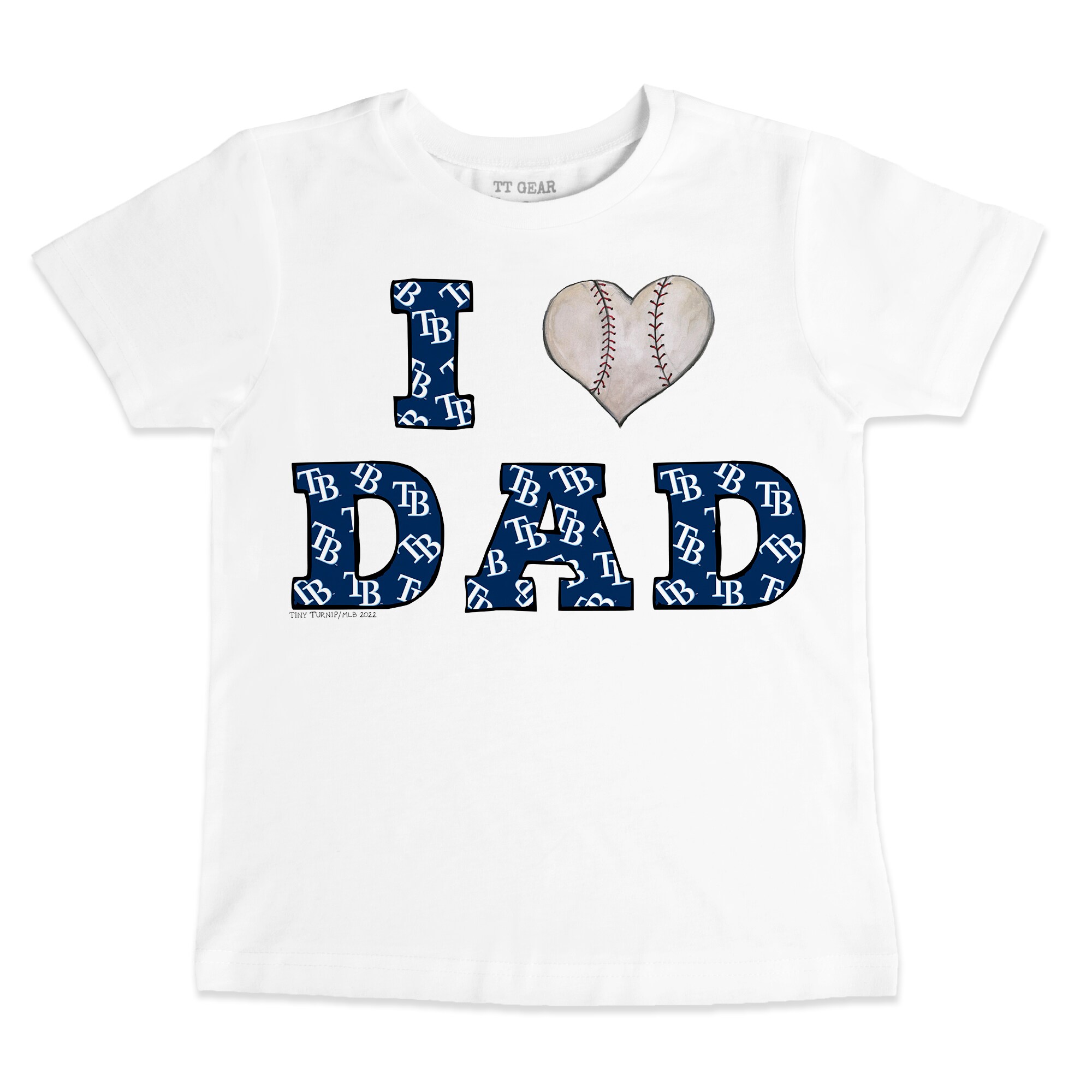 Infant Tampa Bay Rays Tiny Turnip White I Love Dad T-Shirt