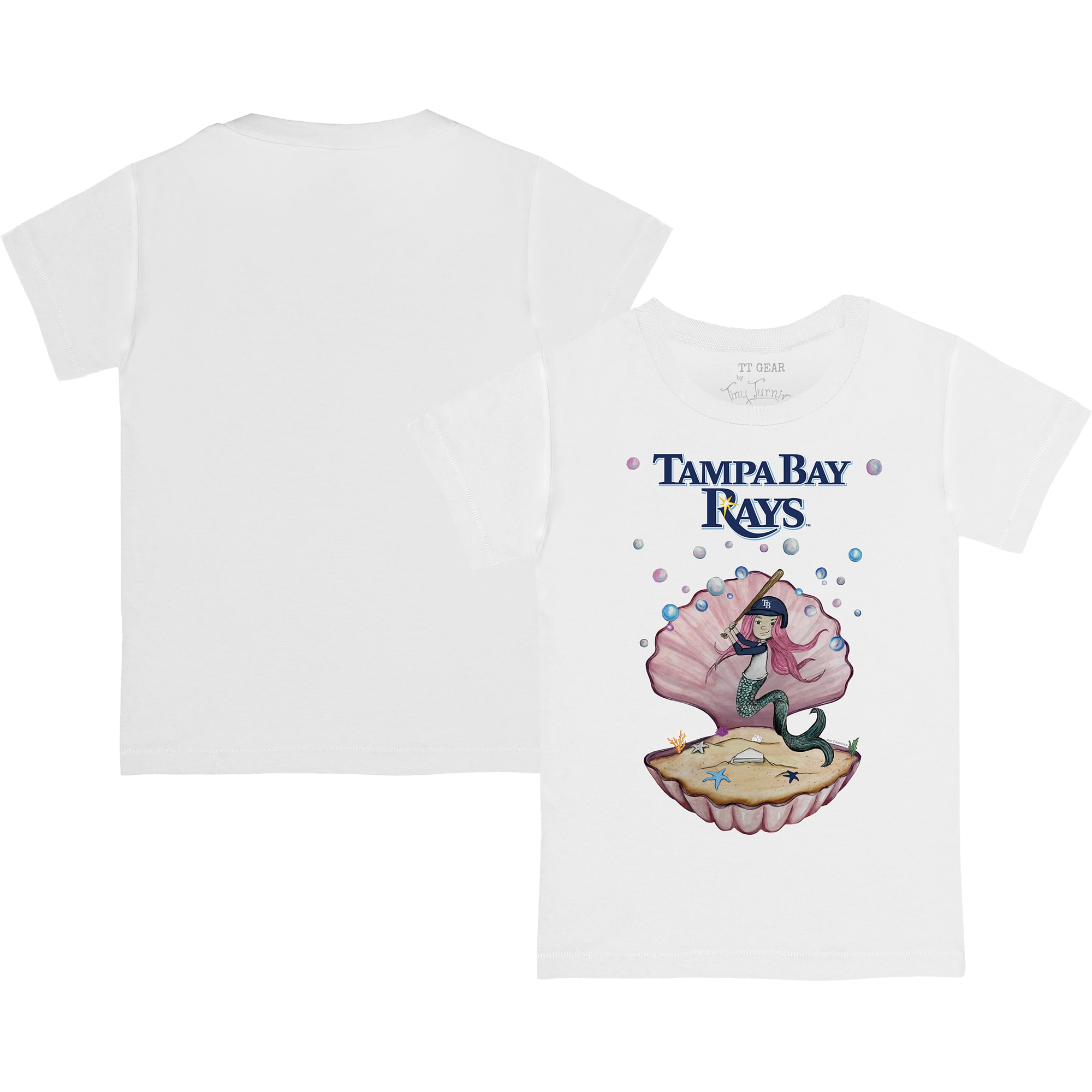 Infant Tampa Bay Rays Tiny Turnip White Mermaid T-Shirt