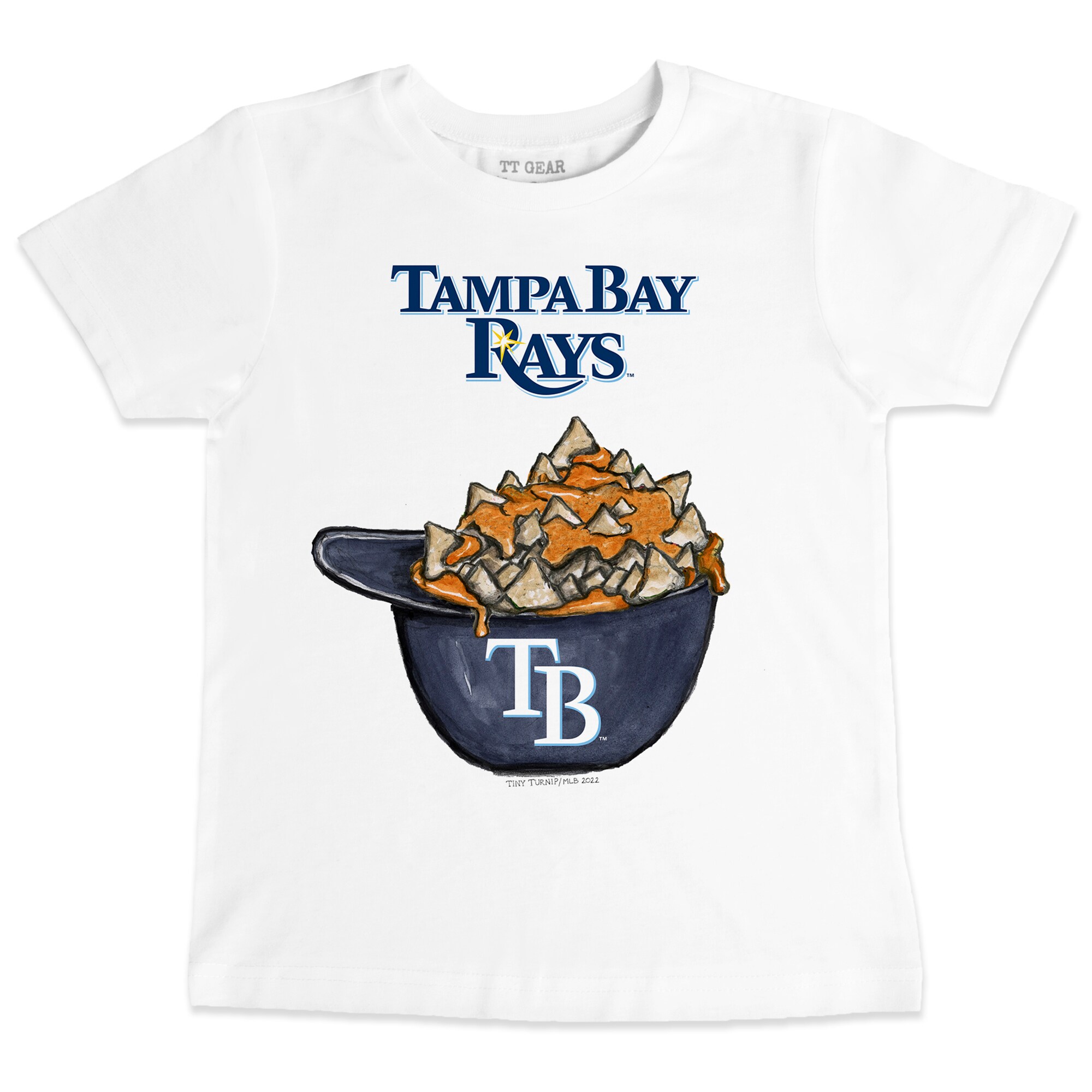 Infant Tampa Bay Rays Tiny Turnip White Nacho Helmet T-Shirt