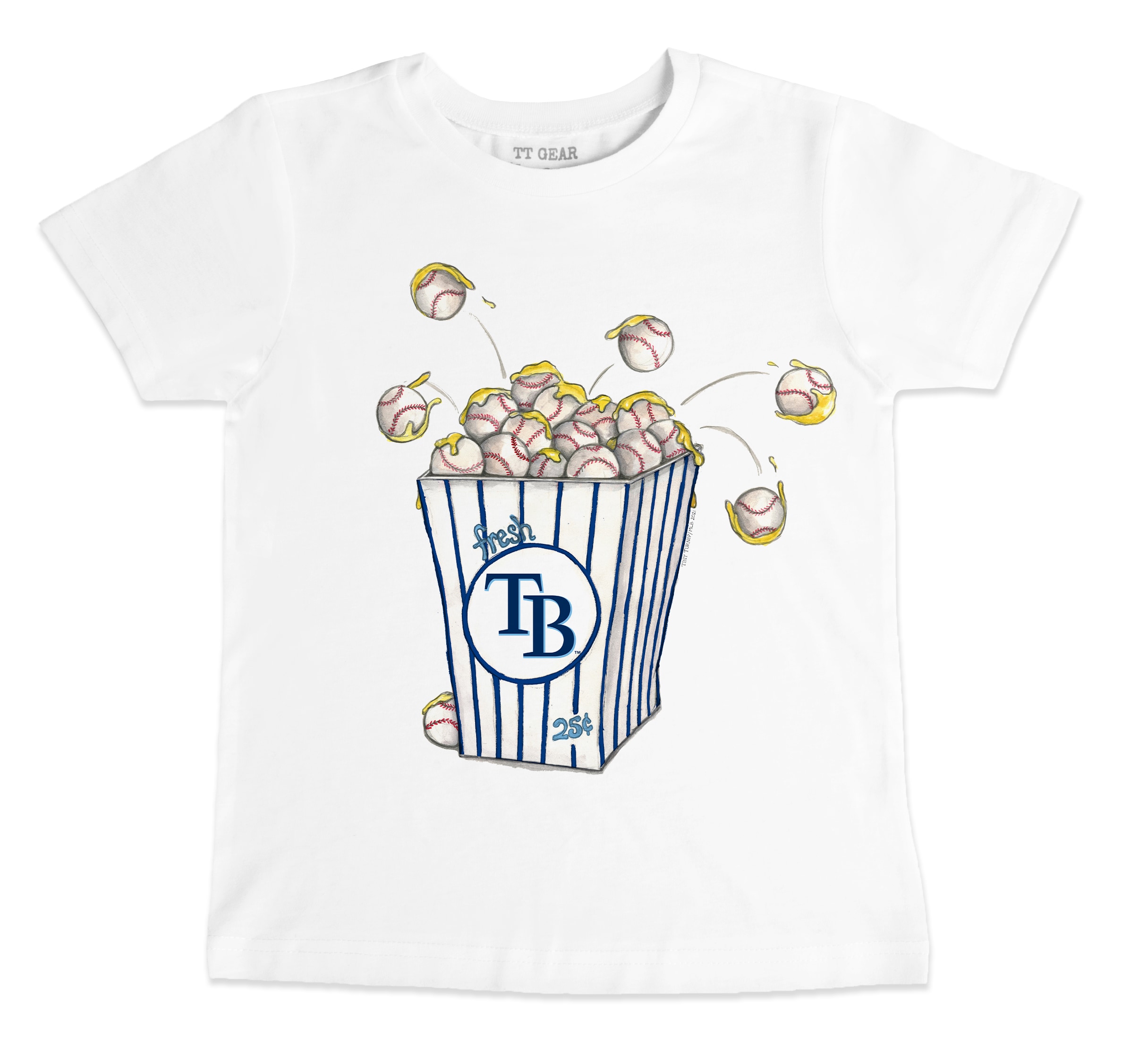 Infant Tampa Bay Rays Tiny Turnip White Popcorn T-Shirt