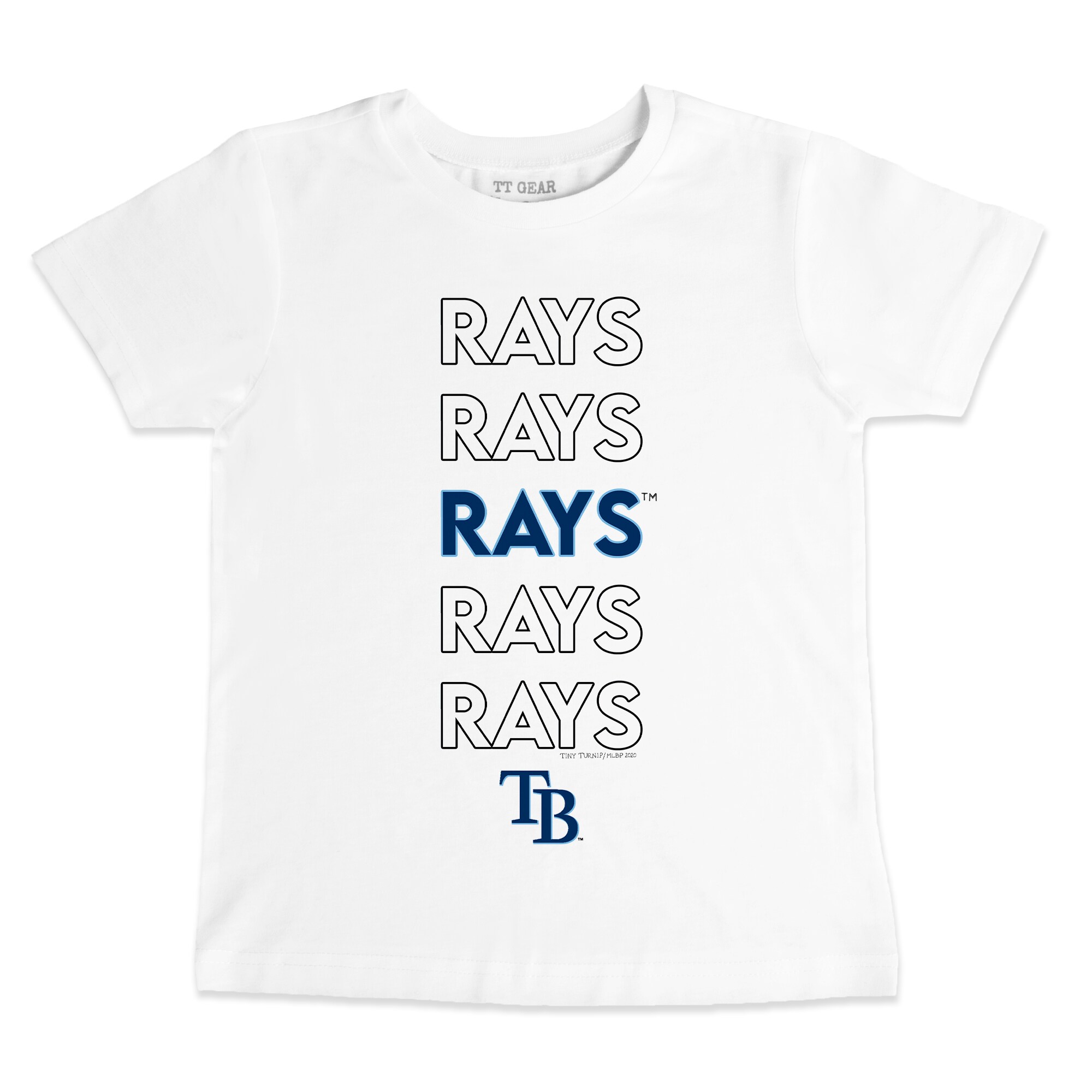 Infant Tampa Bay Rays Tiny Turnip White Stacked T-Shirt