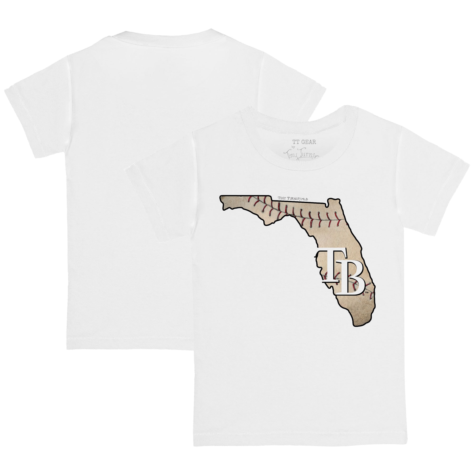 Infant Tampa Bay Rays Tiny Turnip White State Outline T-Shirt