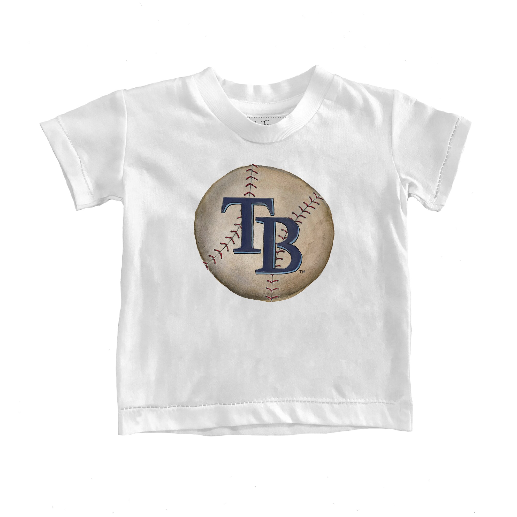 Infant Tampa Bay Rays Tiny Turnip White Stitched Baseball T-Shirt