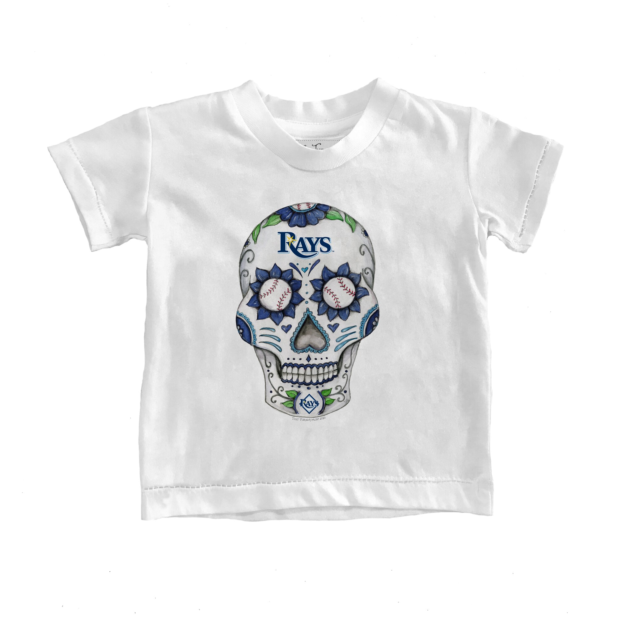 Infant Tampa Bay Rays Tiny Turnip White Sugar Skull T-Shirt