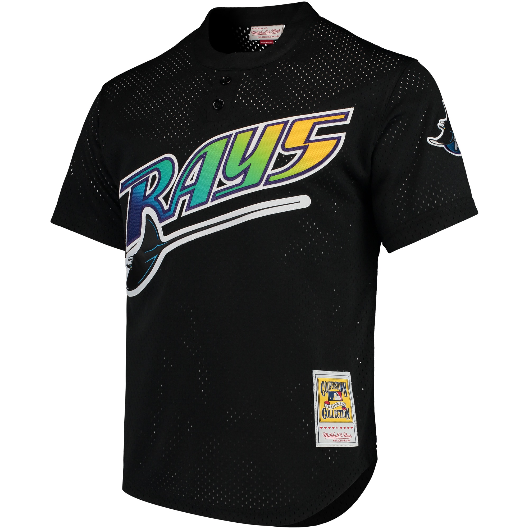 Men's Tampa Bay Rays Wade Boggs Mitchell & Ness Black Cooperstown 1991 Mesh Batting Practice Jersey - Image 2