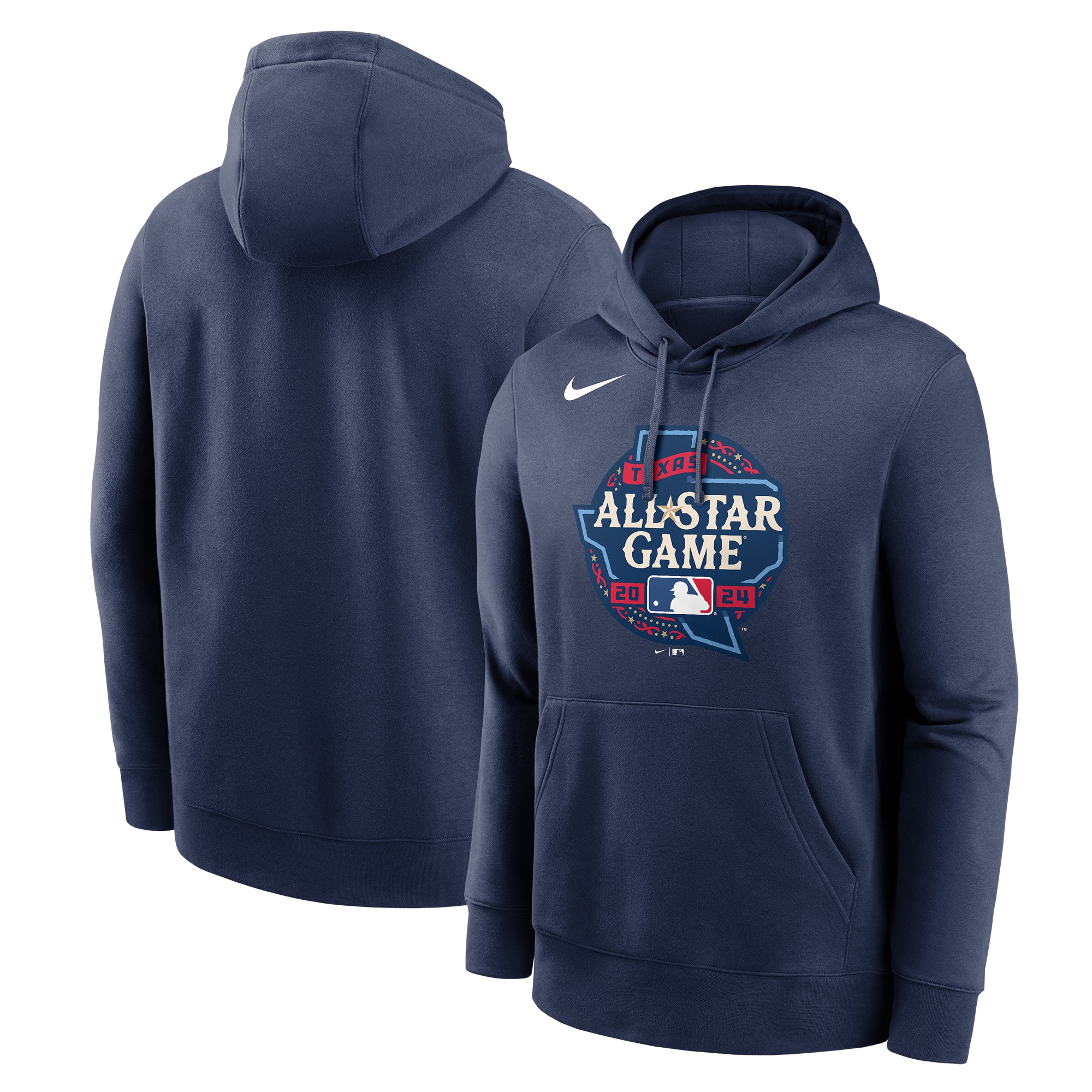 Men's Nike Navy 2024 MLB All-Star Game Logo Club Fleece Pullover Hoodie