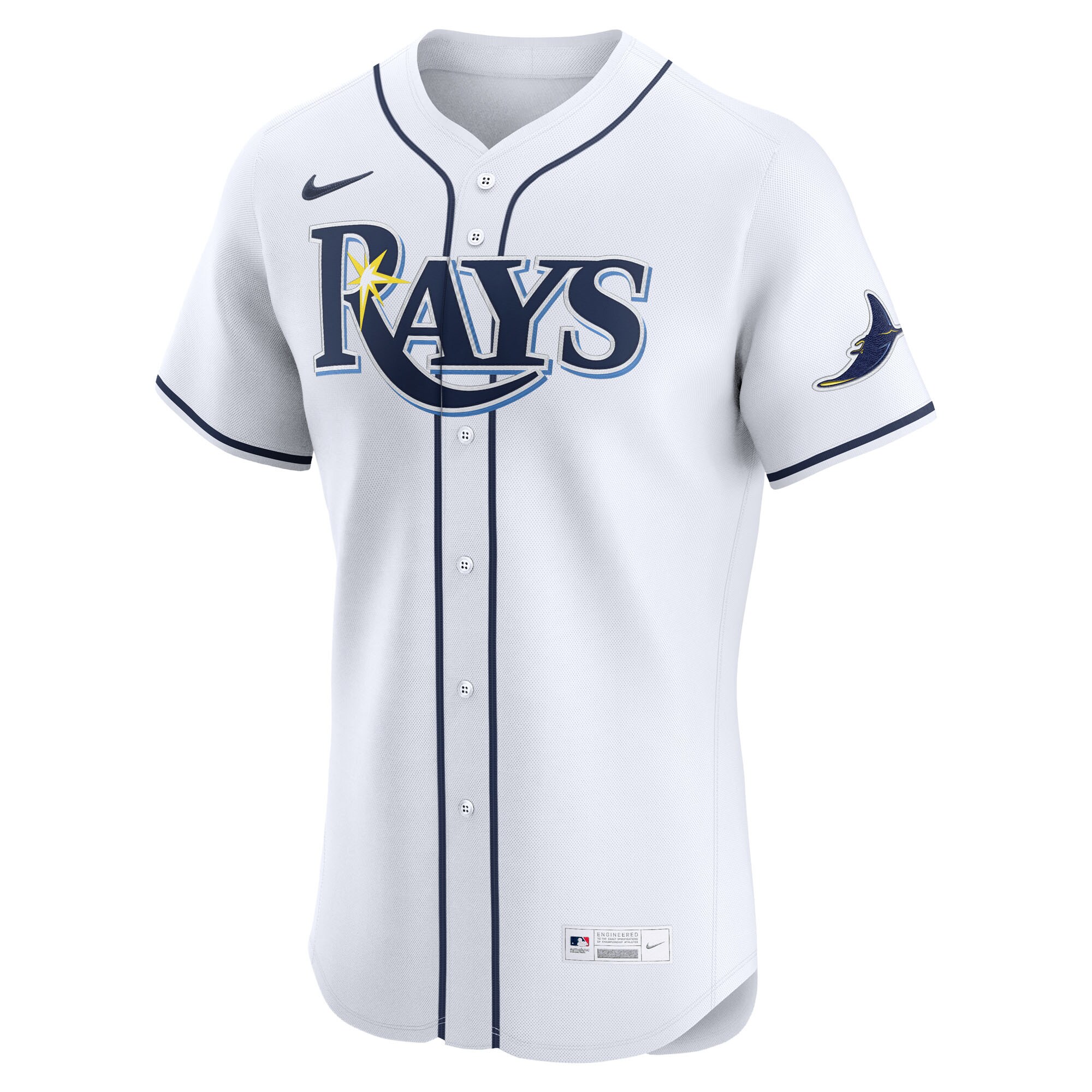 Men's Tampa Bay Rays Nike White Home Elite Jersey - Image 2