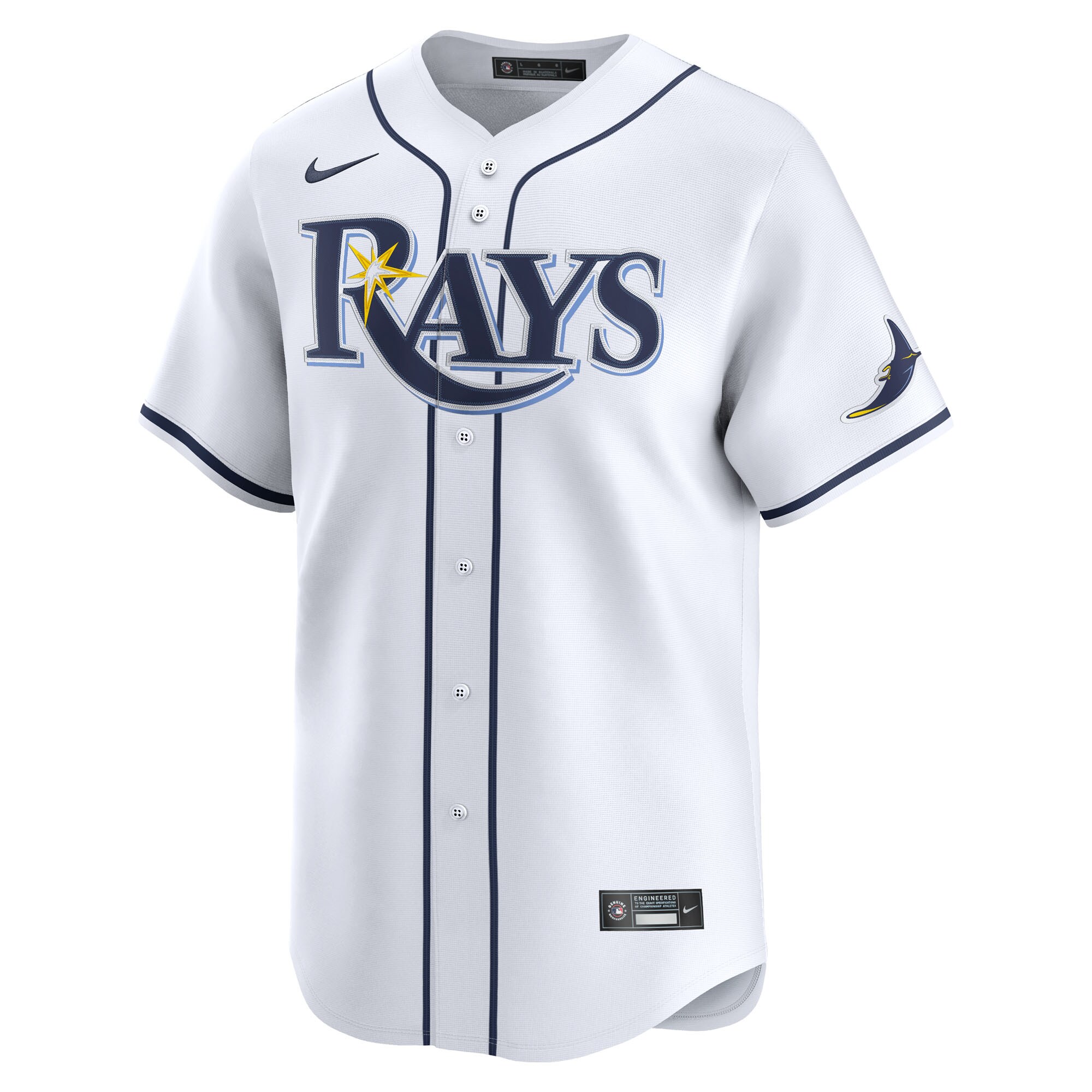 Men's Tampa Bay Rays Nike White Home Limited Jersey - Image 2