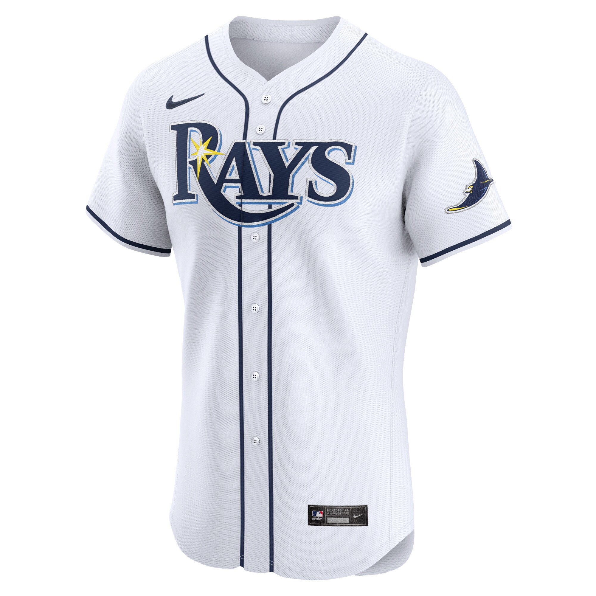 Men's Tampa Bay Rays Yandy Diaz Nike White Home Elite Player Jersey - Image 2