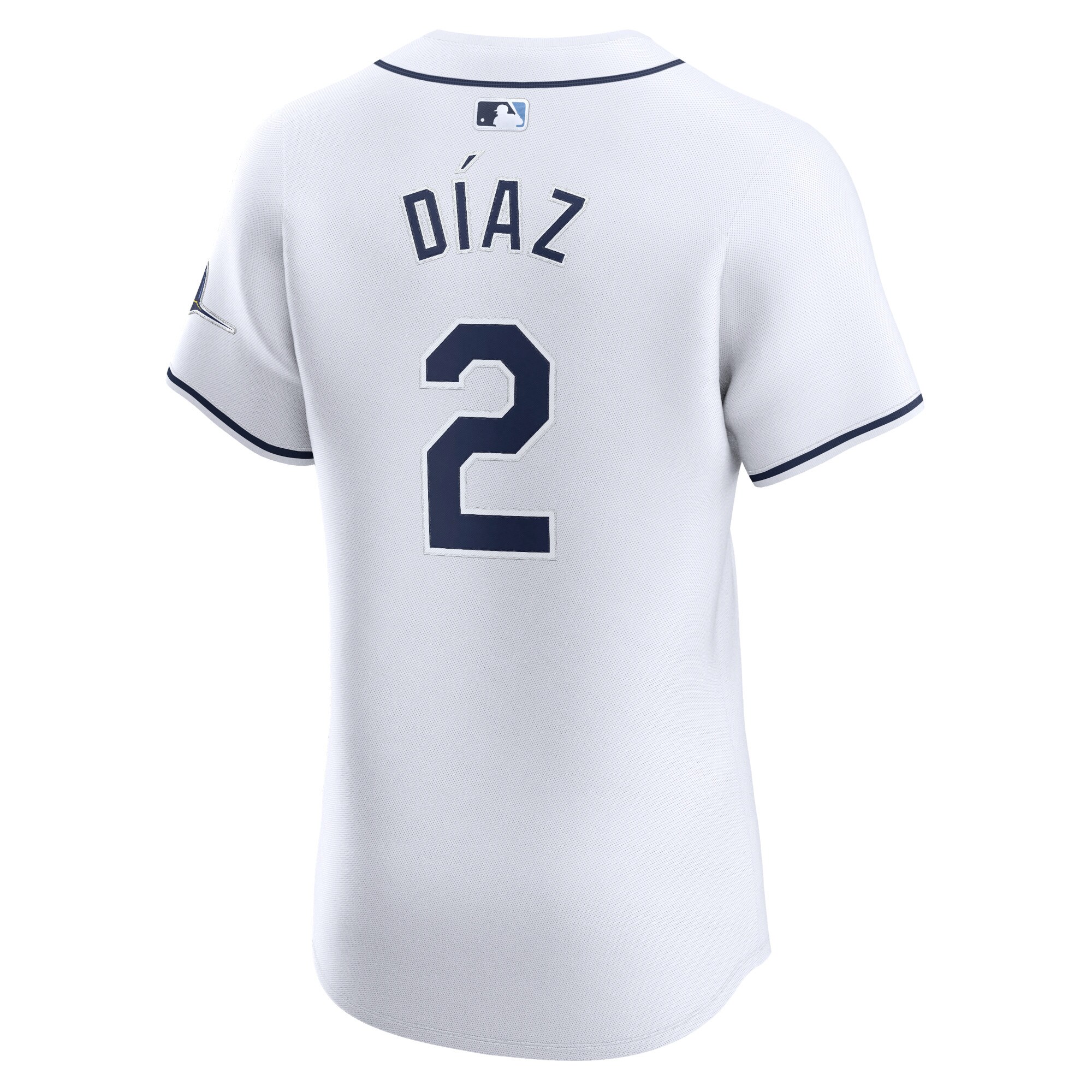 Men's Tampa Bay Rays Yandy Diaz Nike White Home Elite Player Jersey - Image 3