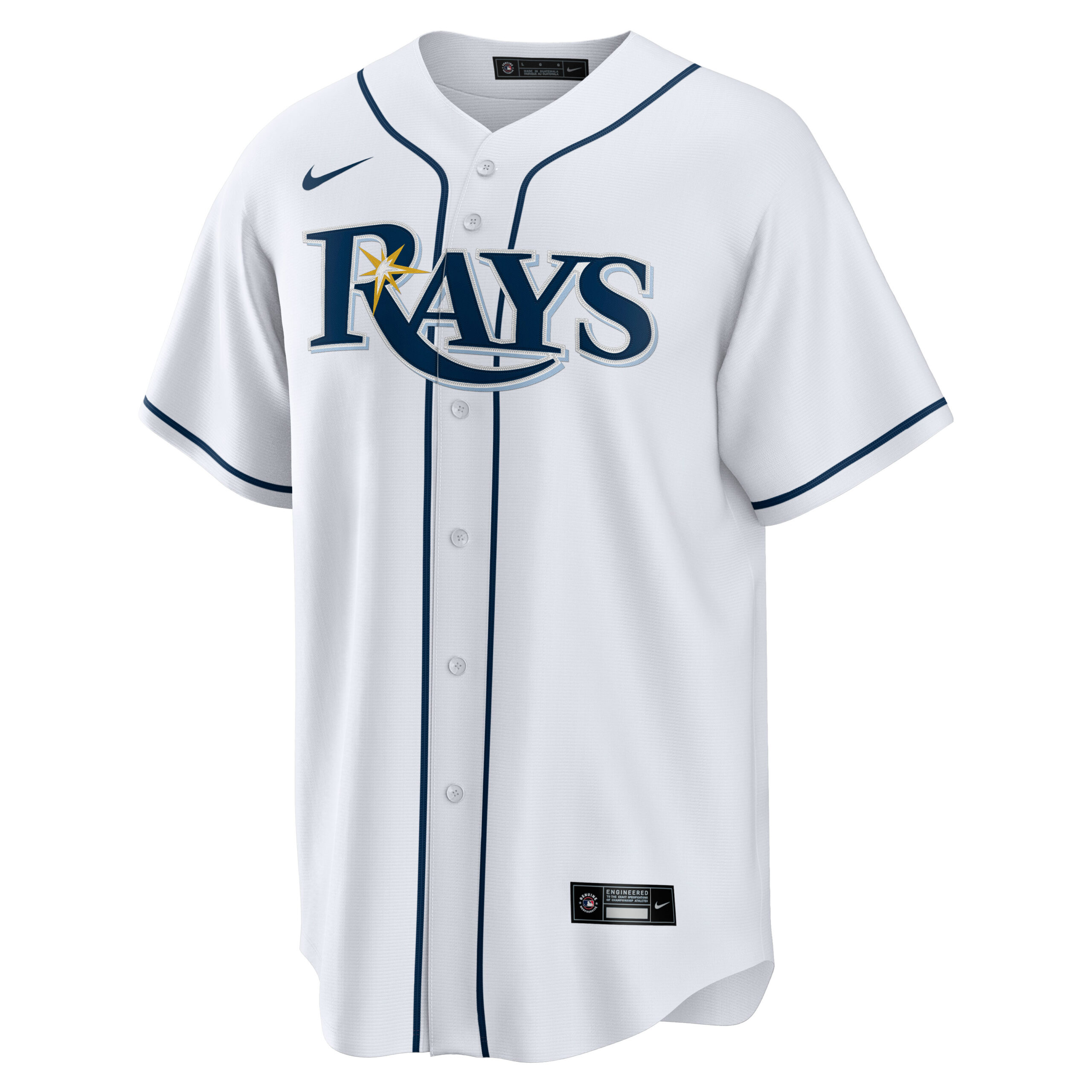 Men's Tampa Bay Rays Yandy D?az Nike White Home Replica Player Jersey - Image 2