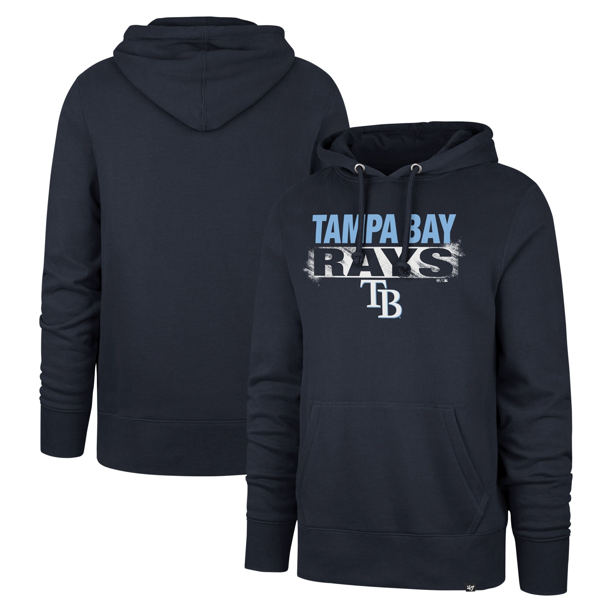 Men's Tampa Bay Rays '47 Navy Base Slide Headline Pullover Hoodie