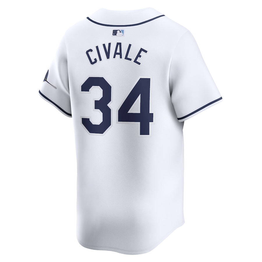 Men's Tampa Bay Rays Aaron Civale Nike White Home Limited Player Jersey - Image 3