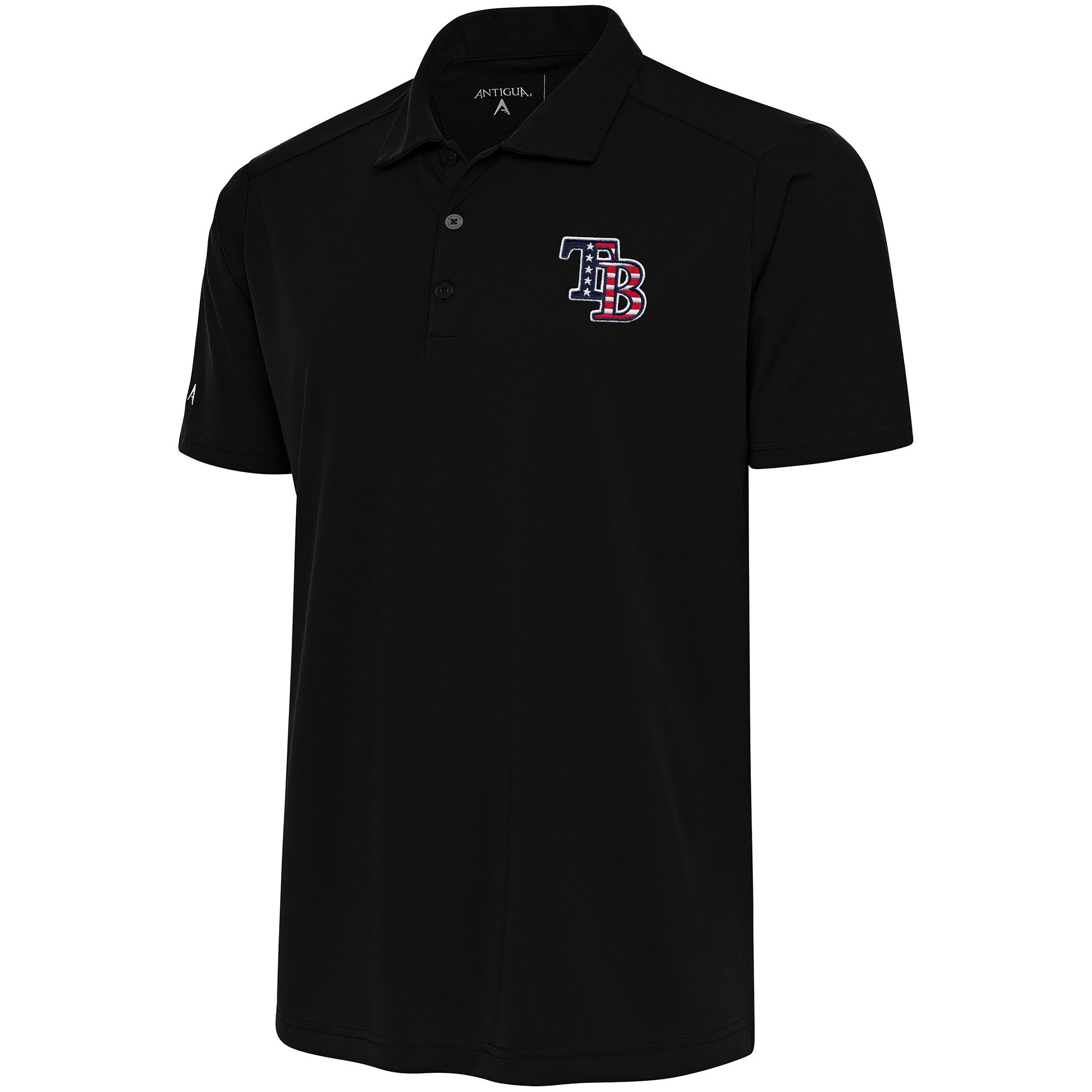 Men's Tampa Bay Rays  Antigua Black Patriotic Apex Polo