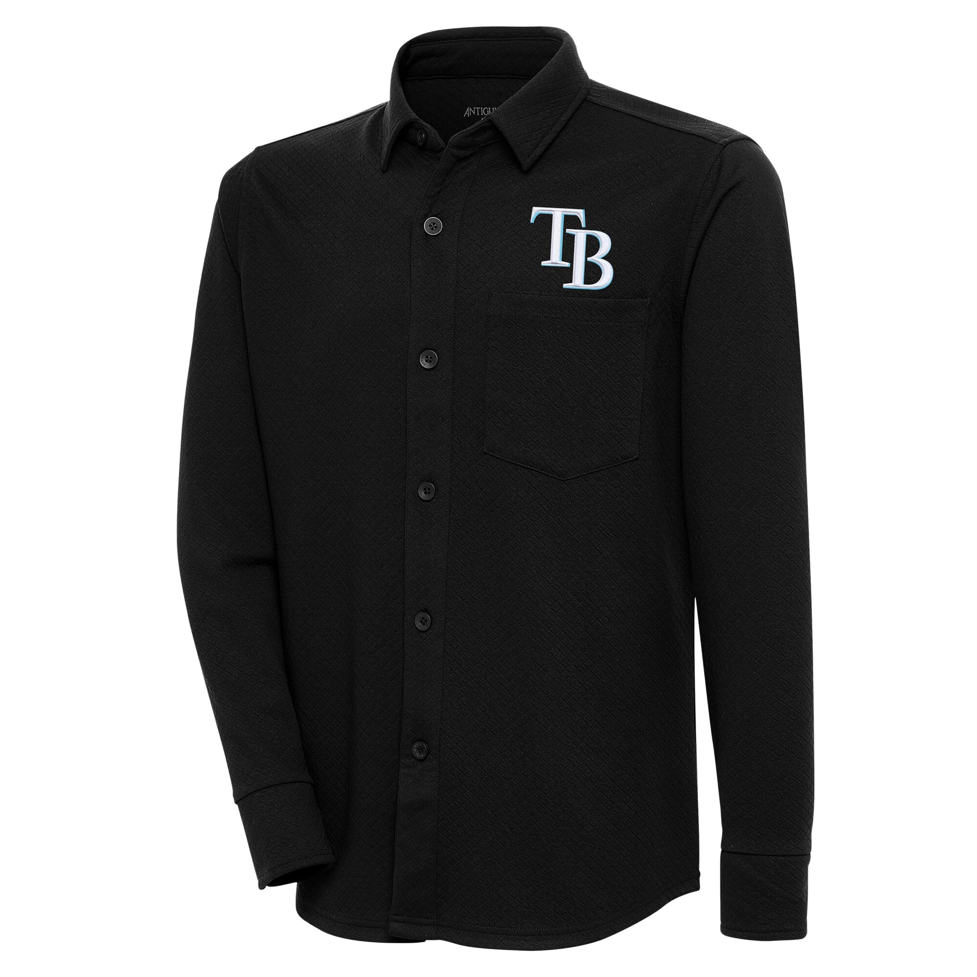 Men's Tampa Bay Rays  Antigua Black Steamer Button-Up Shacket