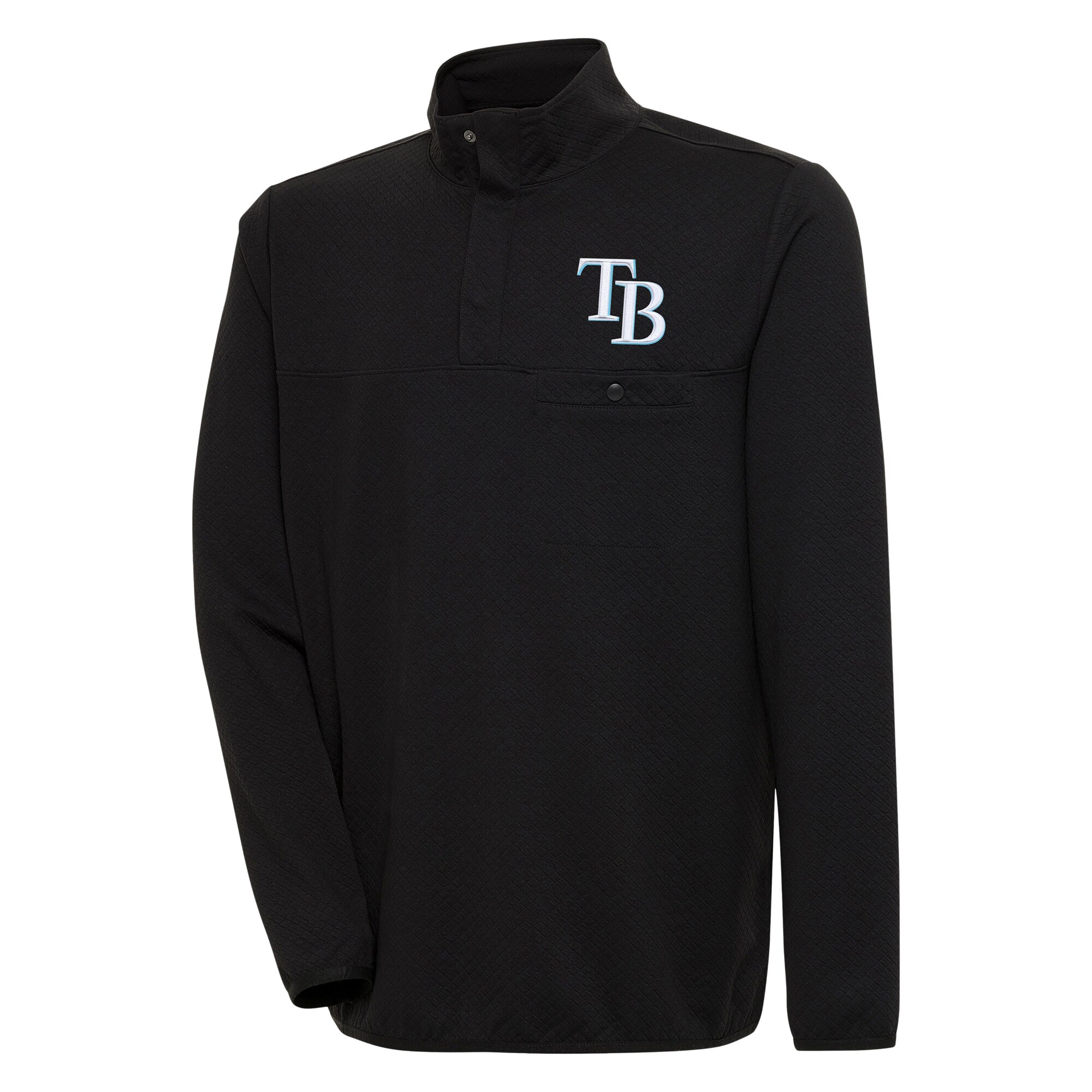 Men's Tampa Bay Rays  Antigua Black Steamer Quarter-Snap Pullover Jacket