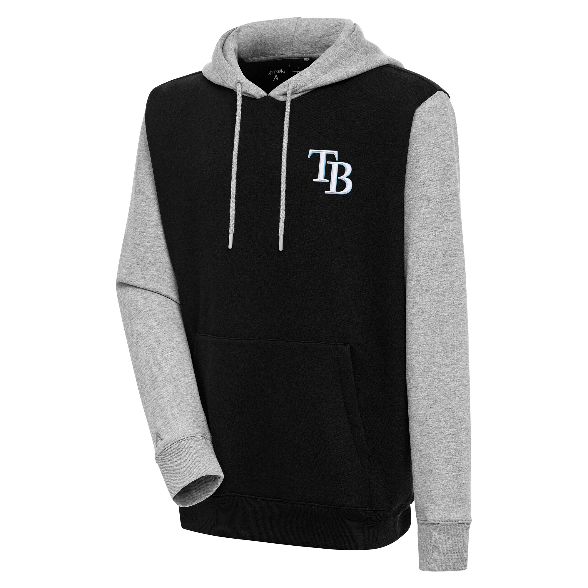 Men's Tampa Bay Rays  Antigua Black/Heather Gray Victory Pullover Hoodie