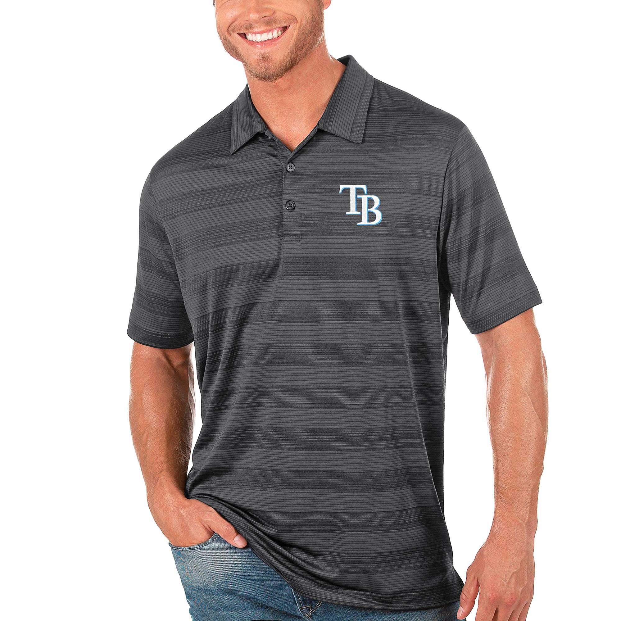 Men's Tampa Bay Rays Antigua Gray Compass Polo