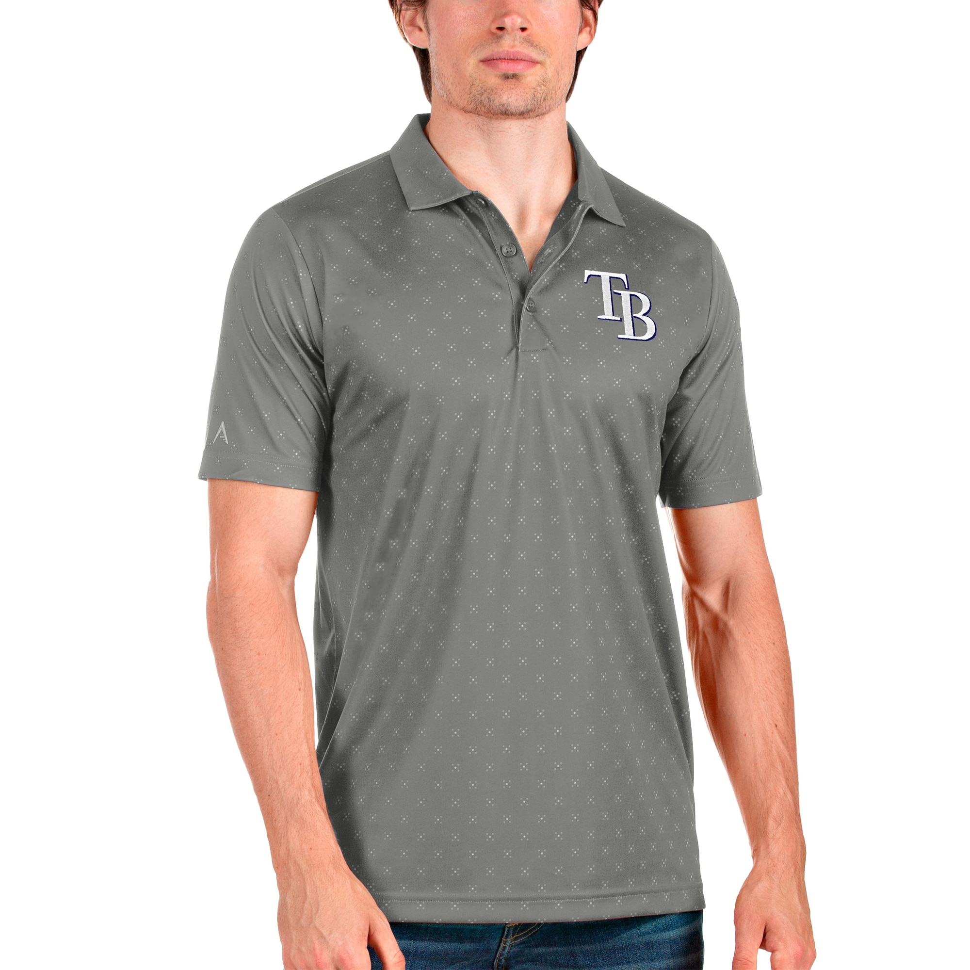 Men's Tampa Bay Rays Antigua Gray Spark Polo