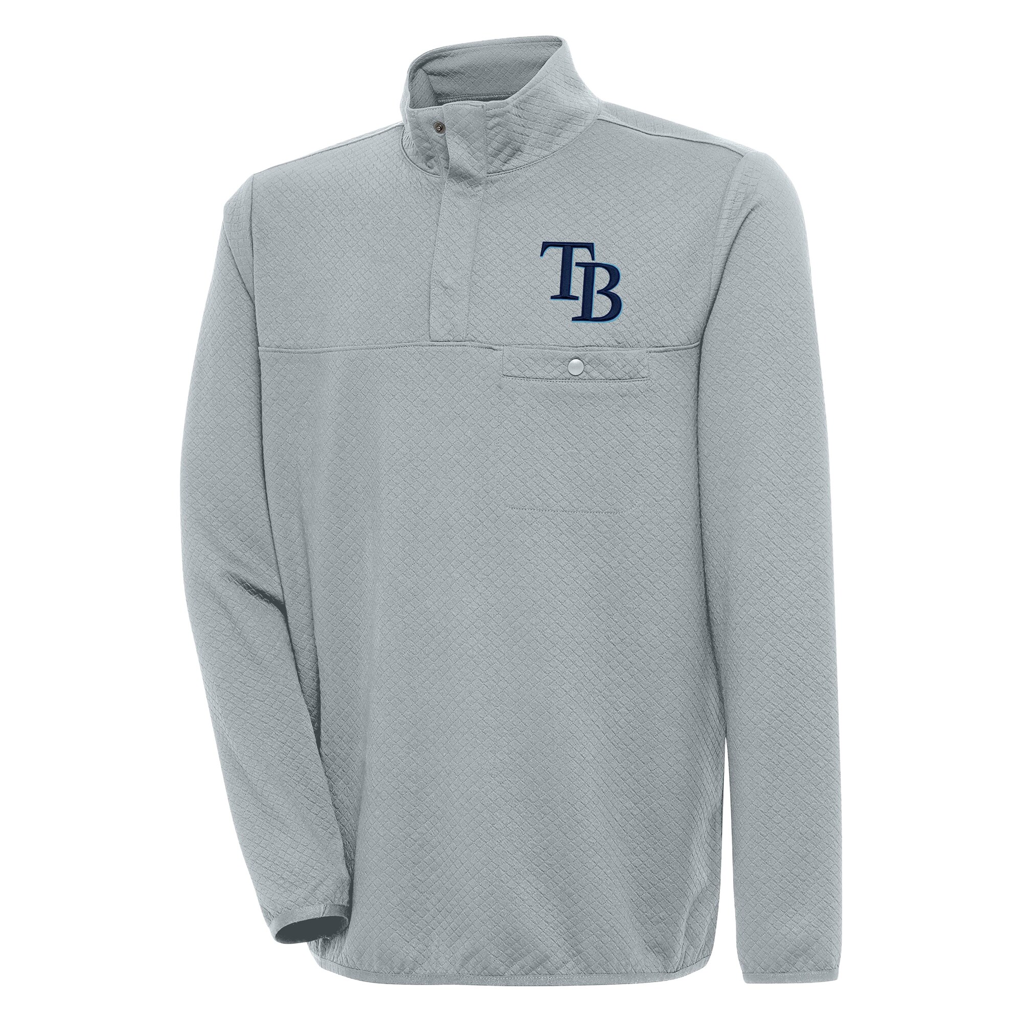 Men's Tampa Bay Rays  Antigua Gray Steamer Quarter-Snap Pullover Jacket
