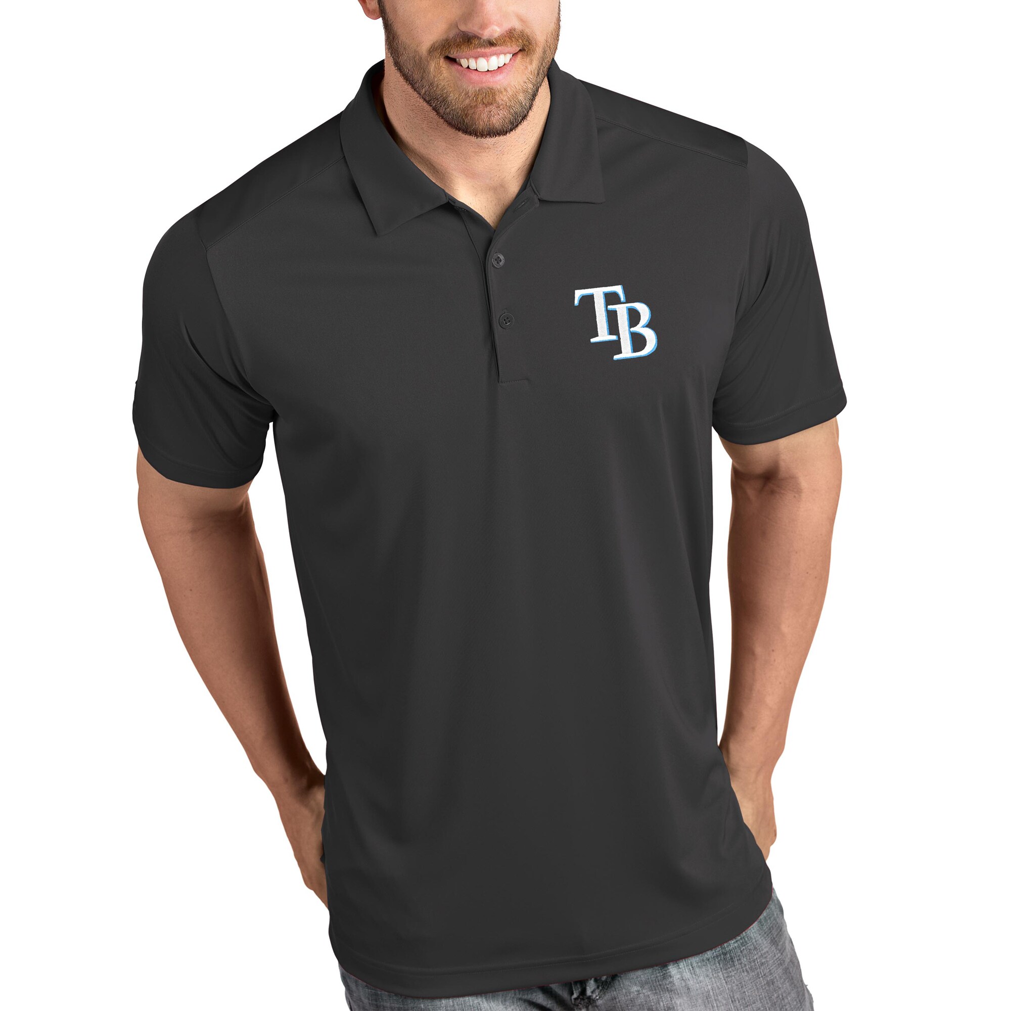 Men's Tampa Bay Rays Antigua Gray Tribute Polo