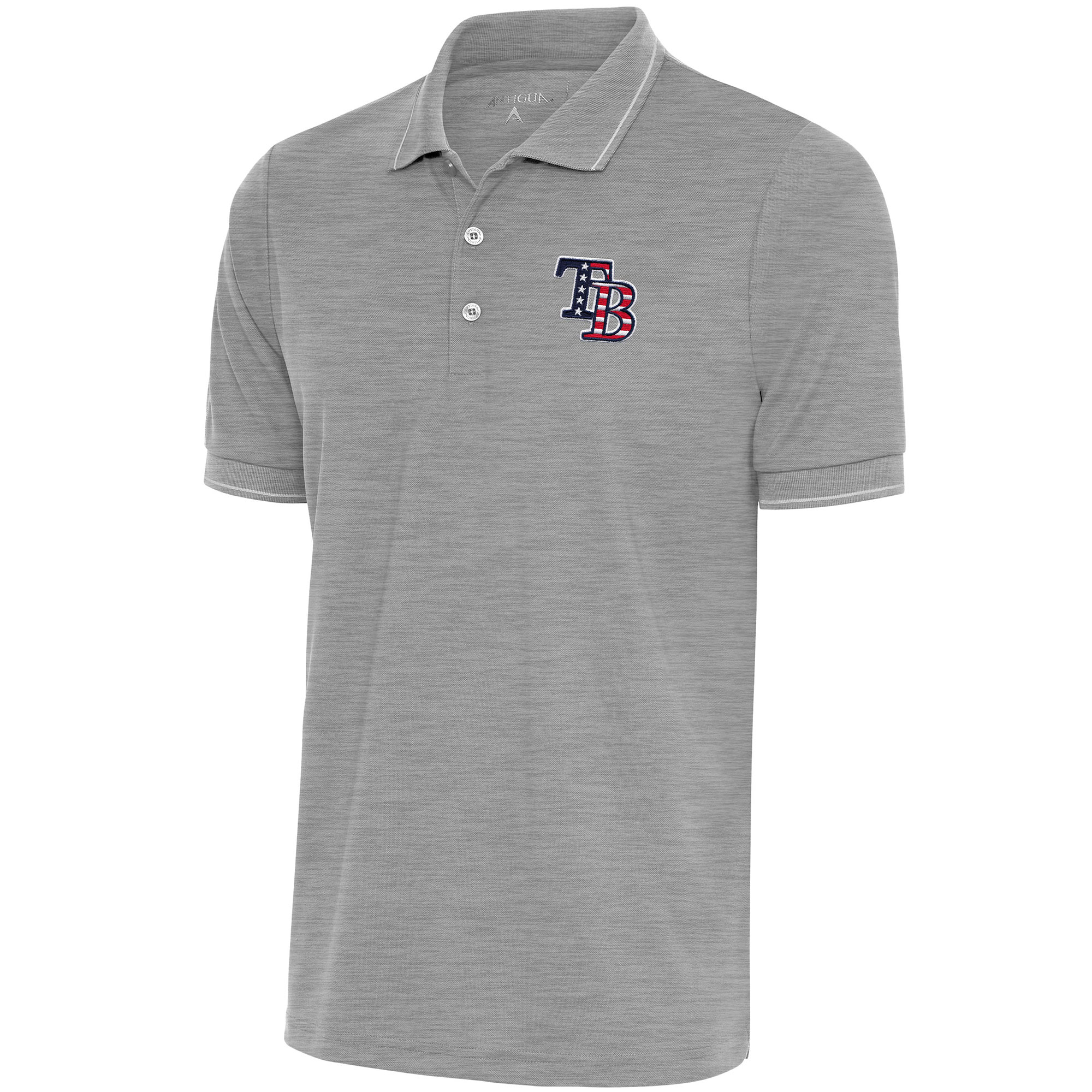 Men's Tampa Bay Rays  Antigua Gray/White Patriotic Affluent Polo