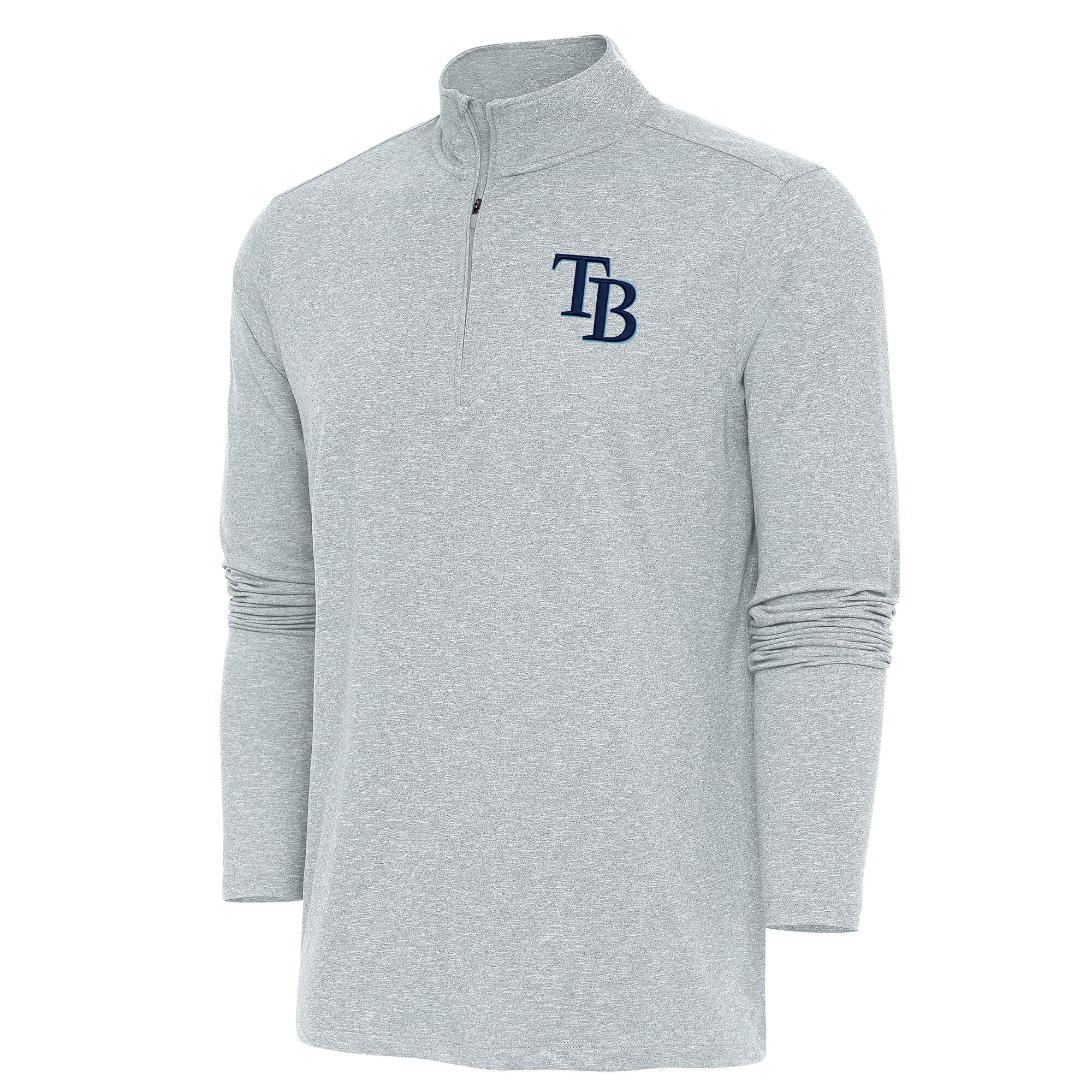 Men's Tampa Bay Rays  Antigua Heather Gray Hunk Quarter-Zip Pullover Top