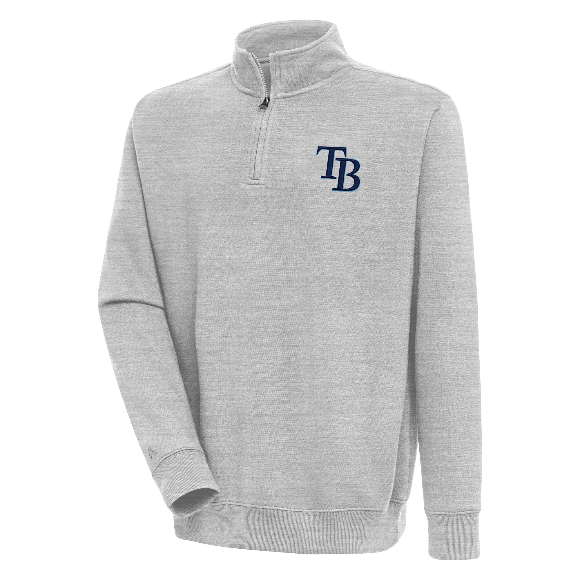 Men's Tampa Bay Rays  Antigua Heather Gray Victory Quarter-Zip Pullover Top