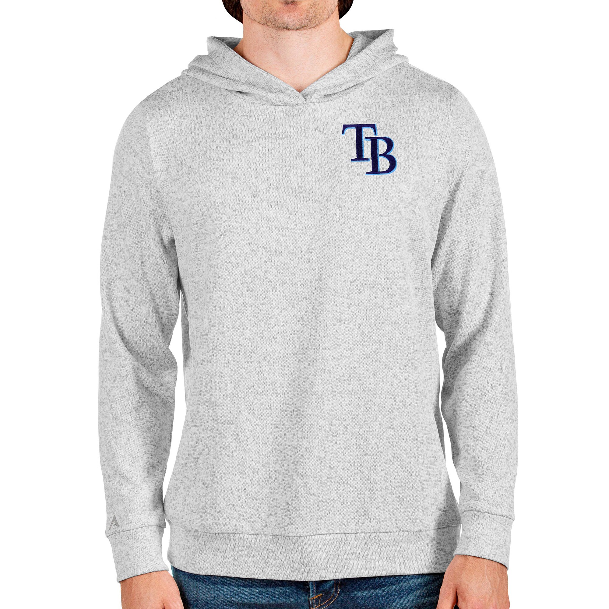 Men's Tampa Bay Rays Antigua Heathered Gray Absolute Pullover Hoodie
