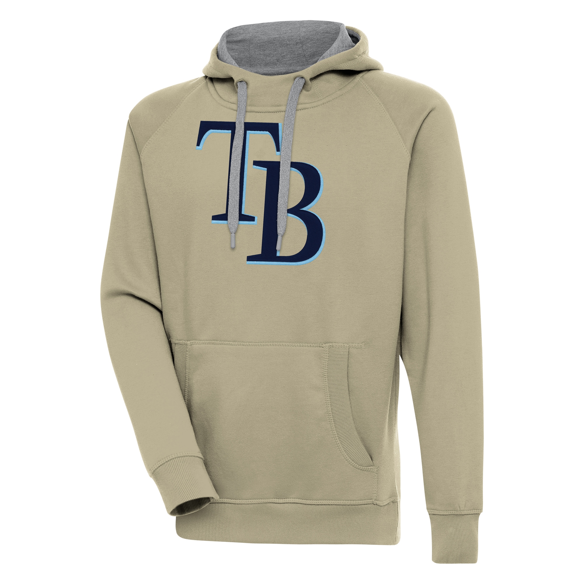 Men's Tampa Bay Rays  Antigua Khaki Victory Pullover Hoodie