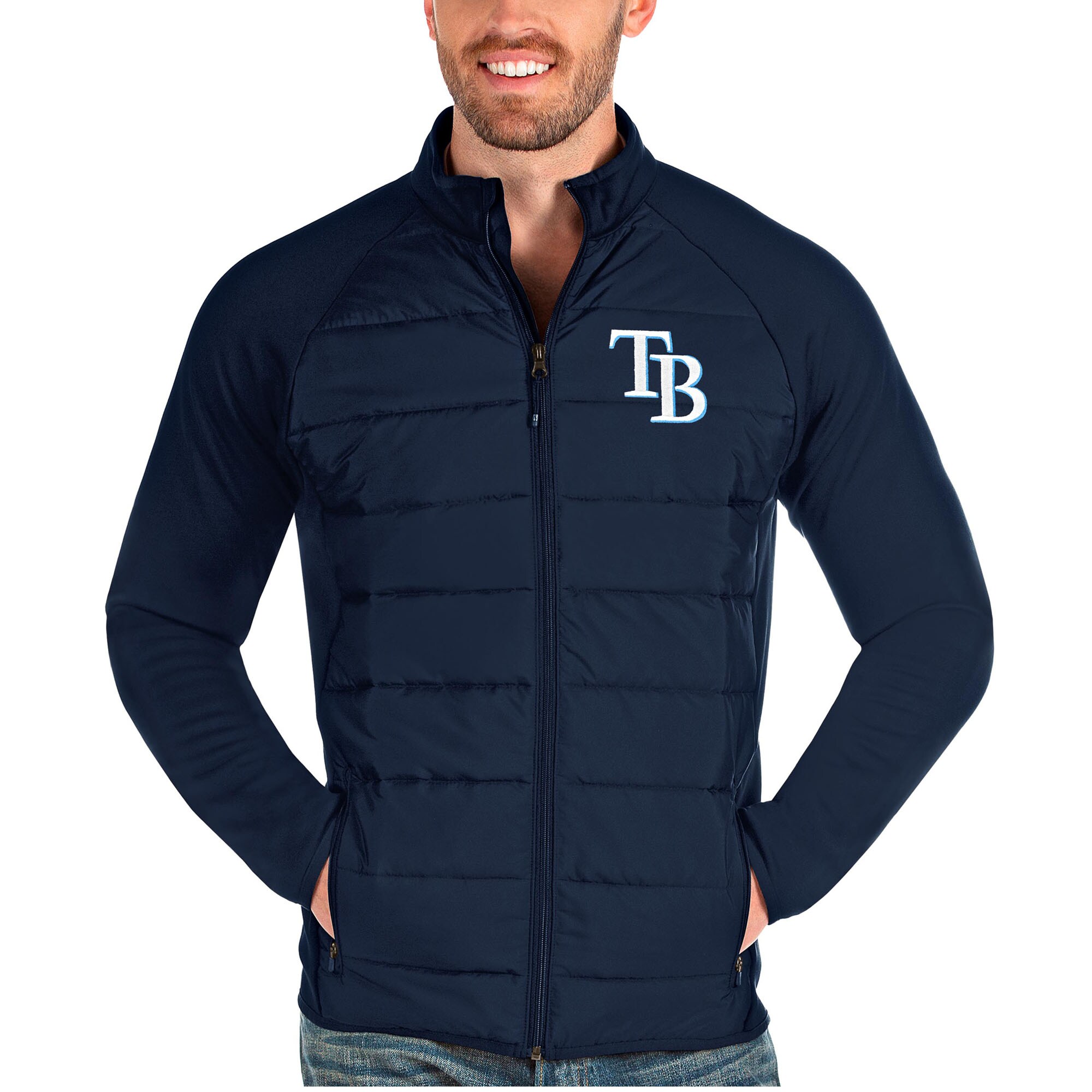 Men's Tampa Bay Rays Antigua Navy Altitude Full-Zip Jacket