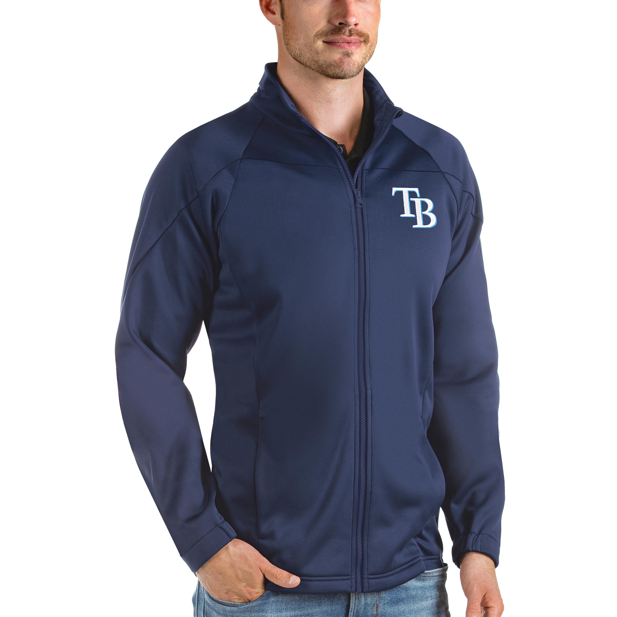 Men's Tampa Bay Rays Antigua Navy Links Full-Zip Golf Jacket