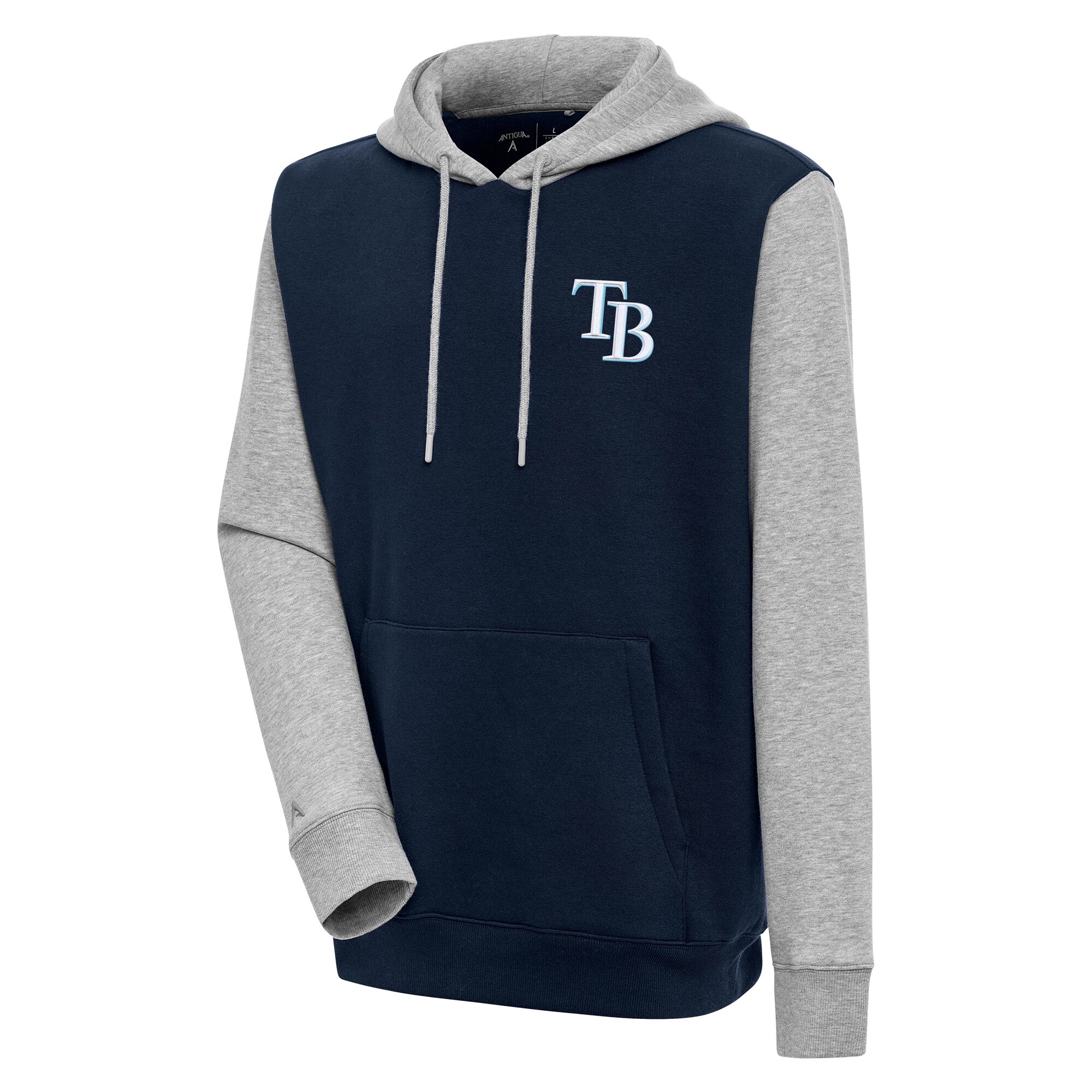 Men's Tampa Bay Rays  Antigua Navy/Heather Gray Victory Pullover Hoodie