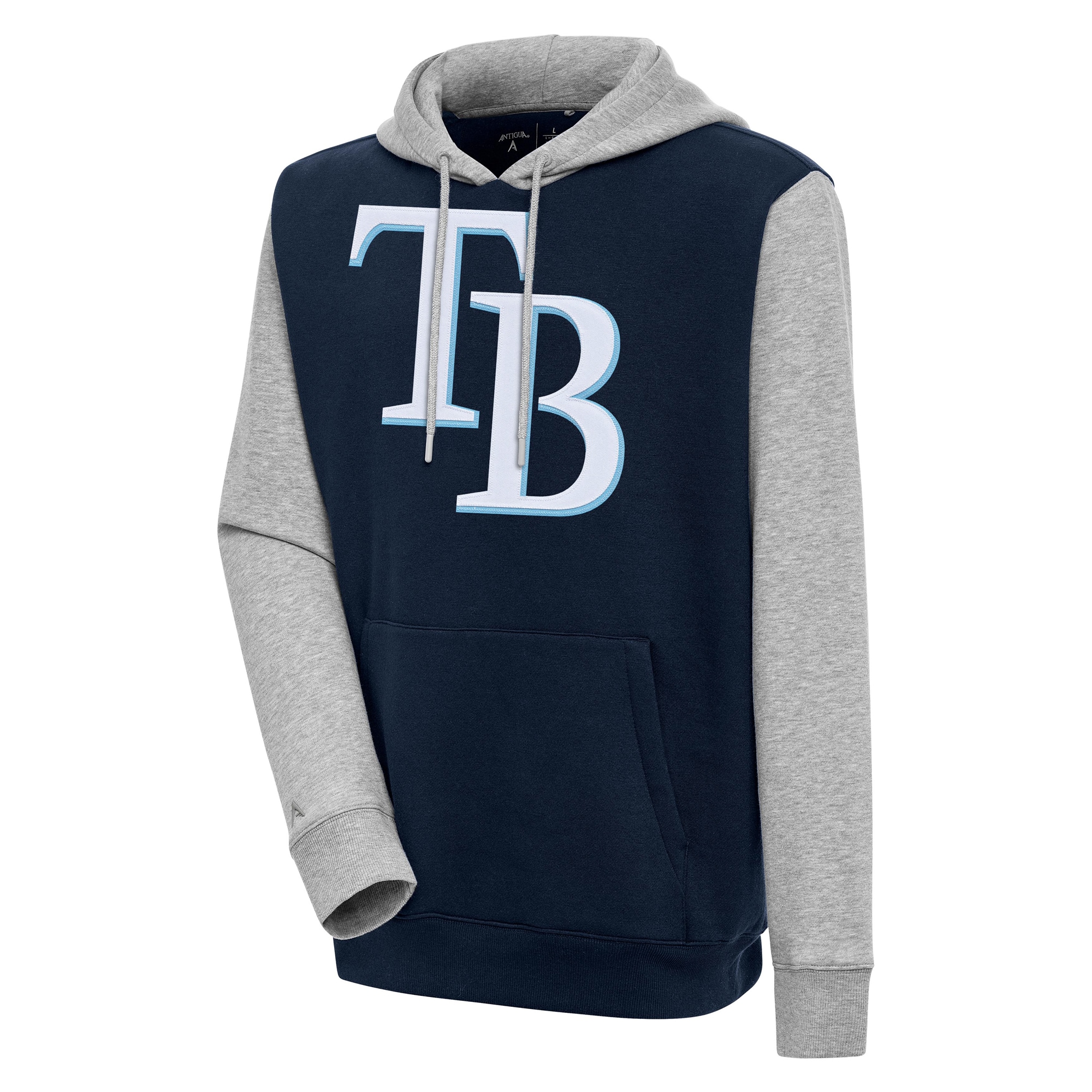 Men's Tampa Bay Rays  Antigua Navy/Heather Gray Victory Pullover Hoodie