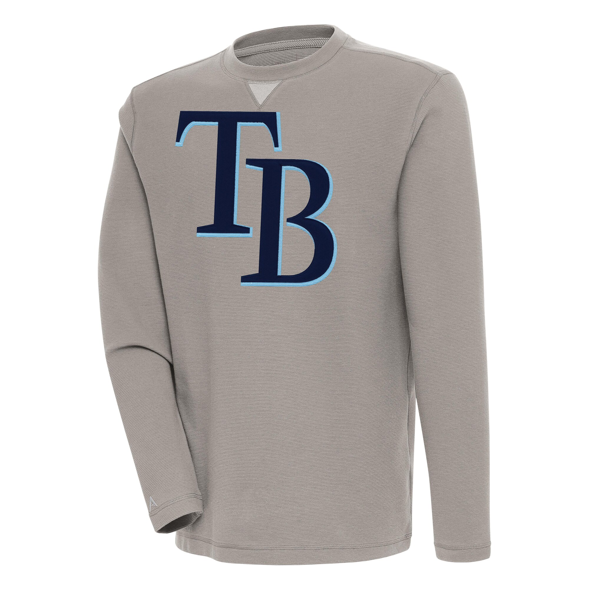 Men's Tampa Bay Rays  Antigua Oatmeal Flier Bunker Pullover Sweatshirt