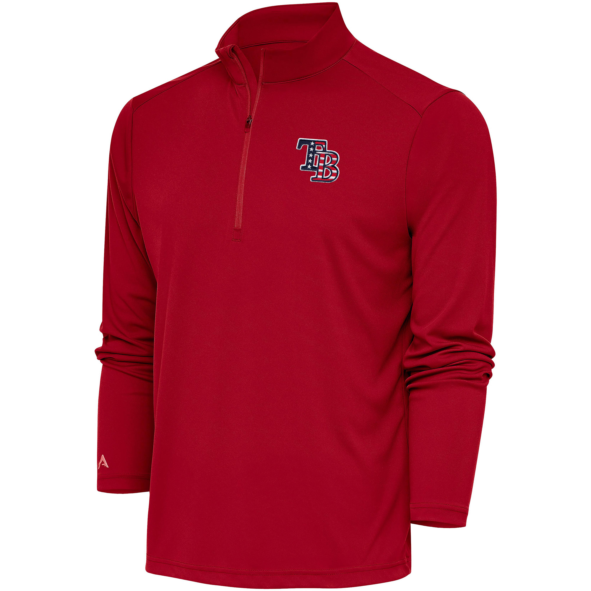Men's Tampa Bay Rays  Antigua Red Patriotic Tribute Quarter-Zip Pullover Top